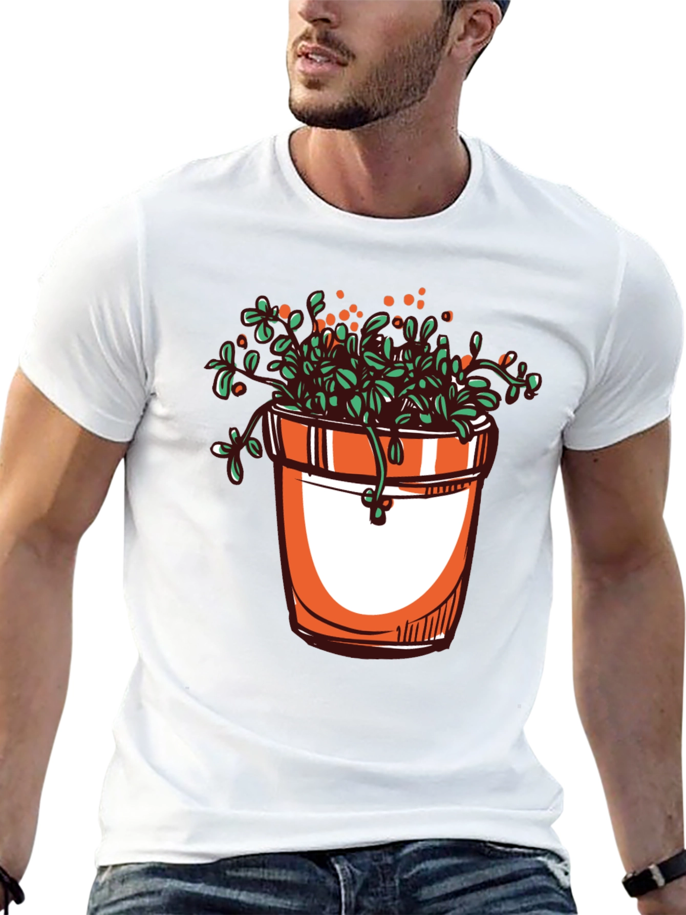 Plant Pot Graphic Tee - Stylish Unisex T-Shirt
