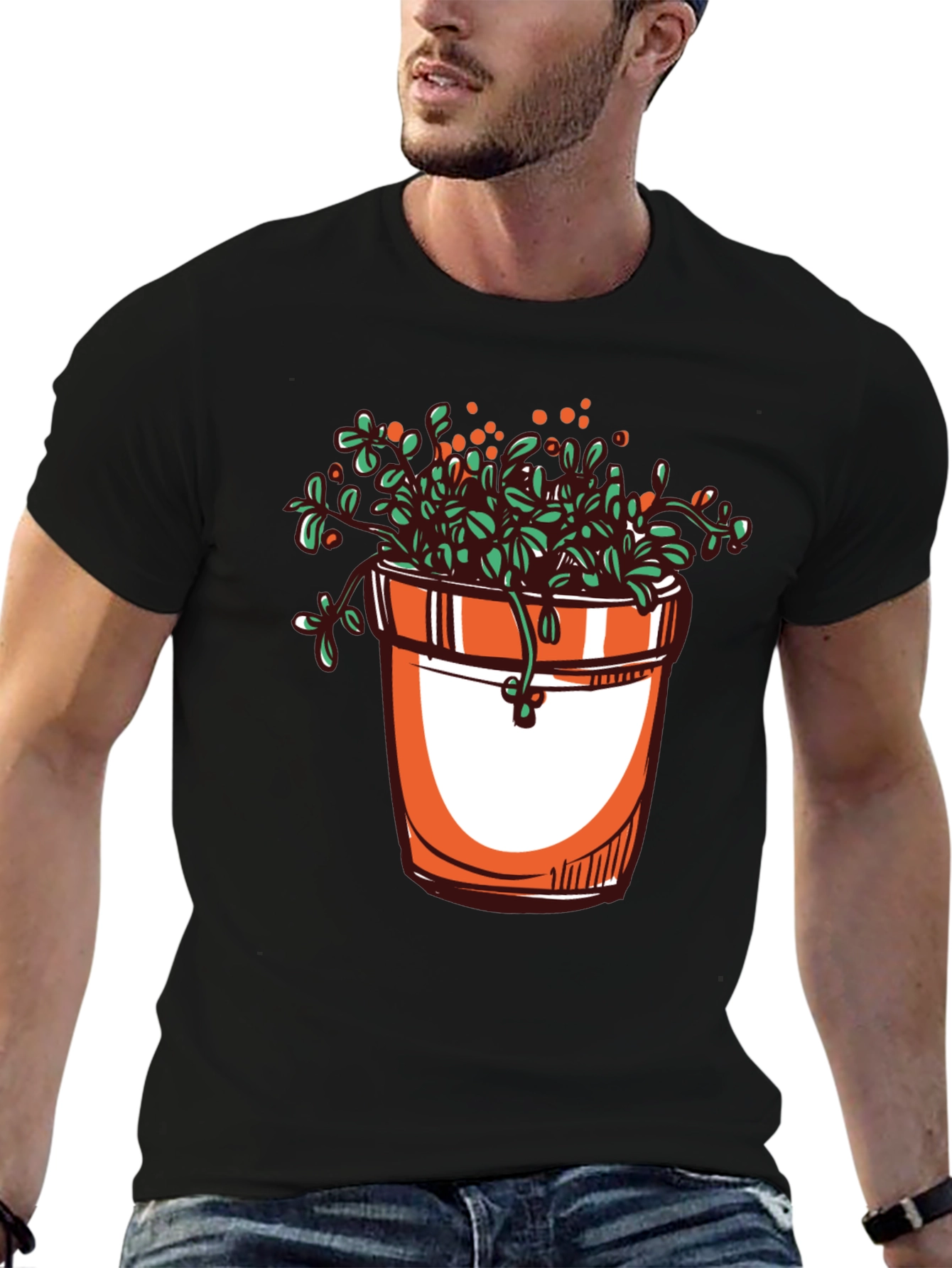 Plant Pot Graphic Tee - Stylish Unisex T-Shirt