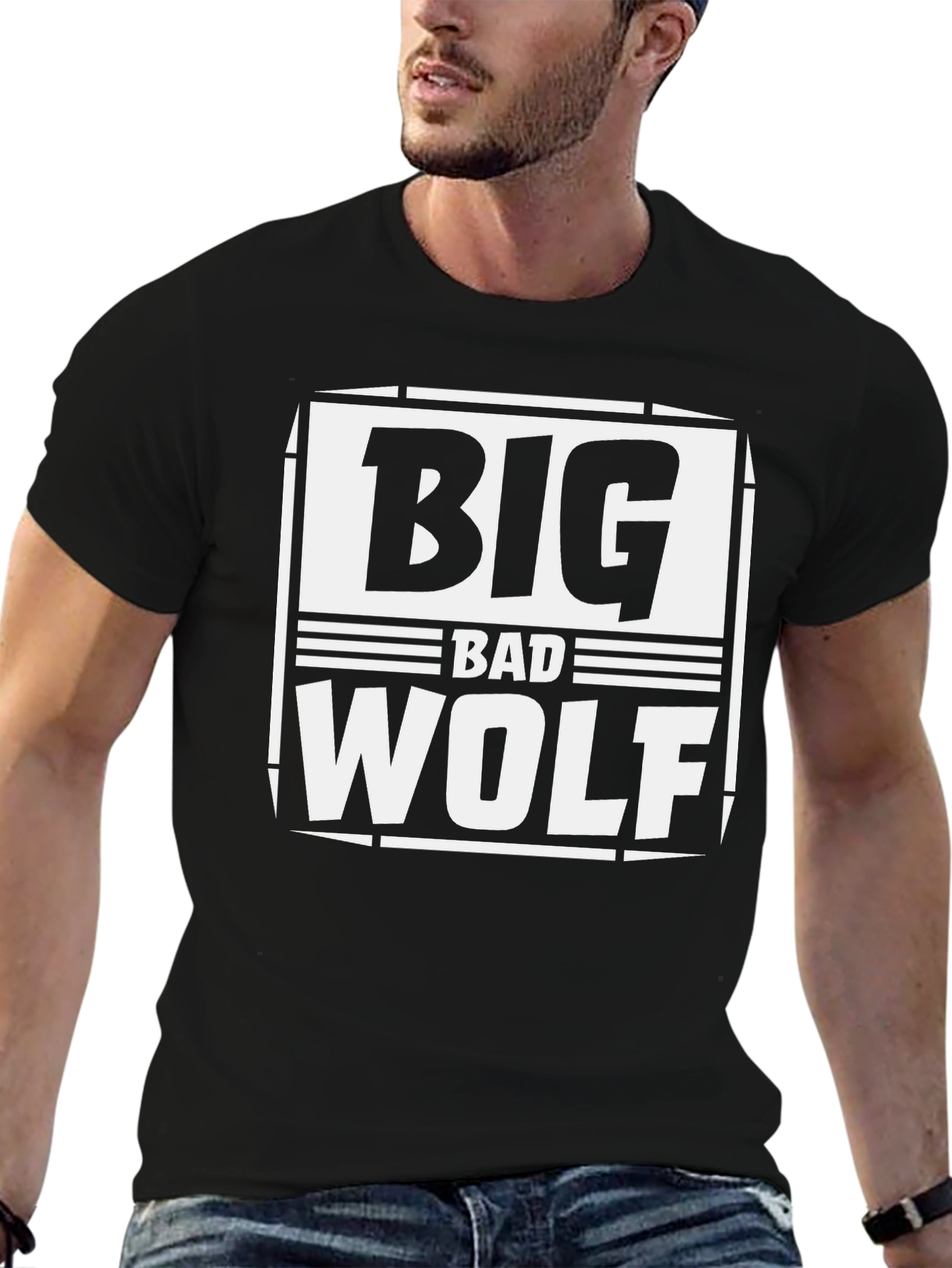Big Bad Wolf Graphic Tee - Black Cotton T-Shirt