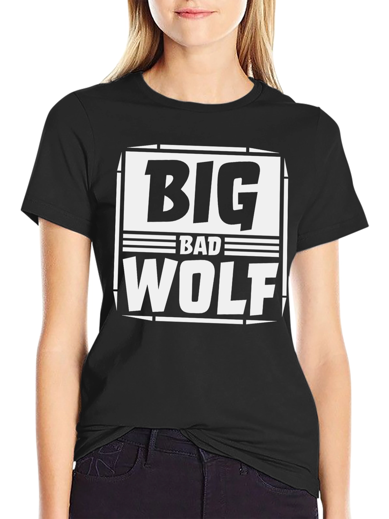 Big Bad Wolf Graphic Tee - Black Cotton T-Shirt