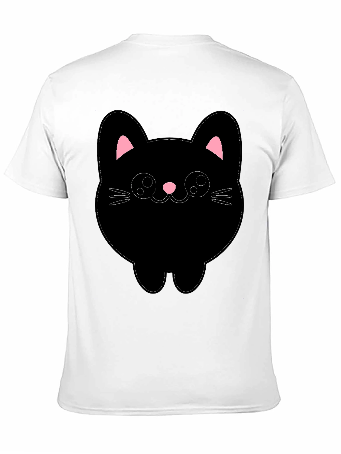 Cute Cat Graphic T-Shirt - Black Cotton Tee