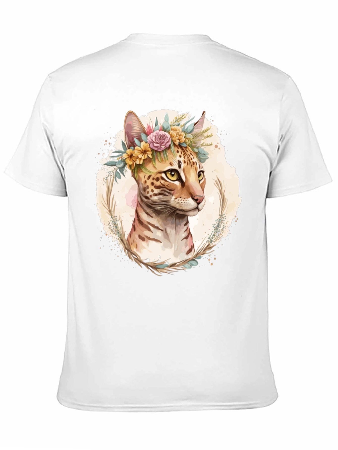 Floral Cat T-Shirt - Unique Graphic Tee