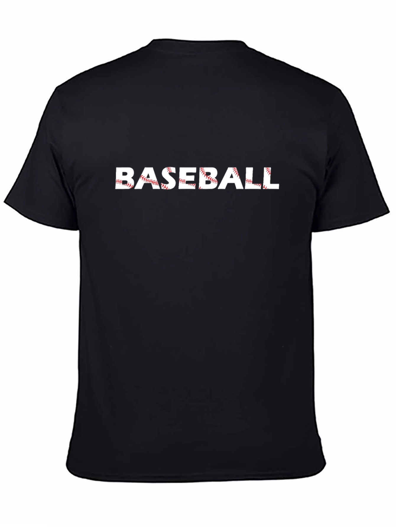 Baseball Graphic Print Black T-Shirt