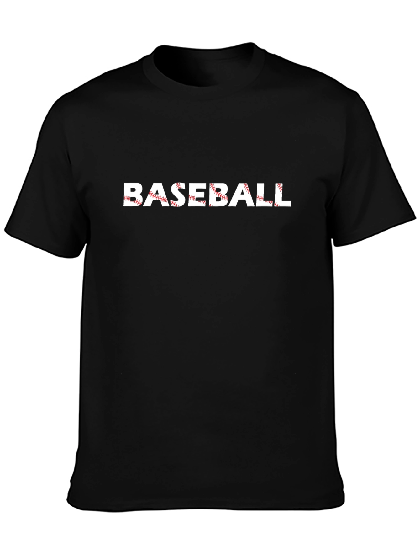 Baseball Graphic Print Black T-Shirt