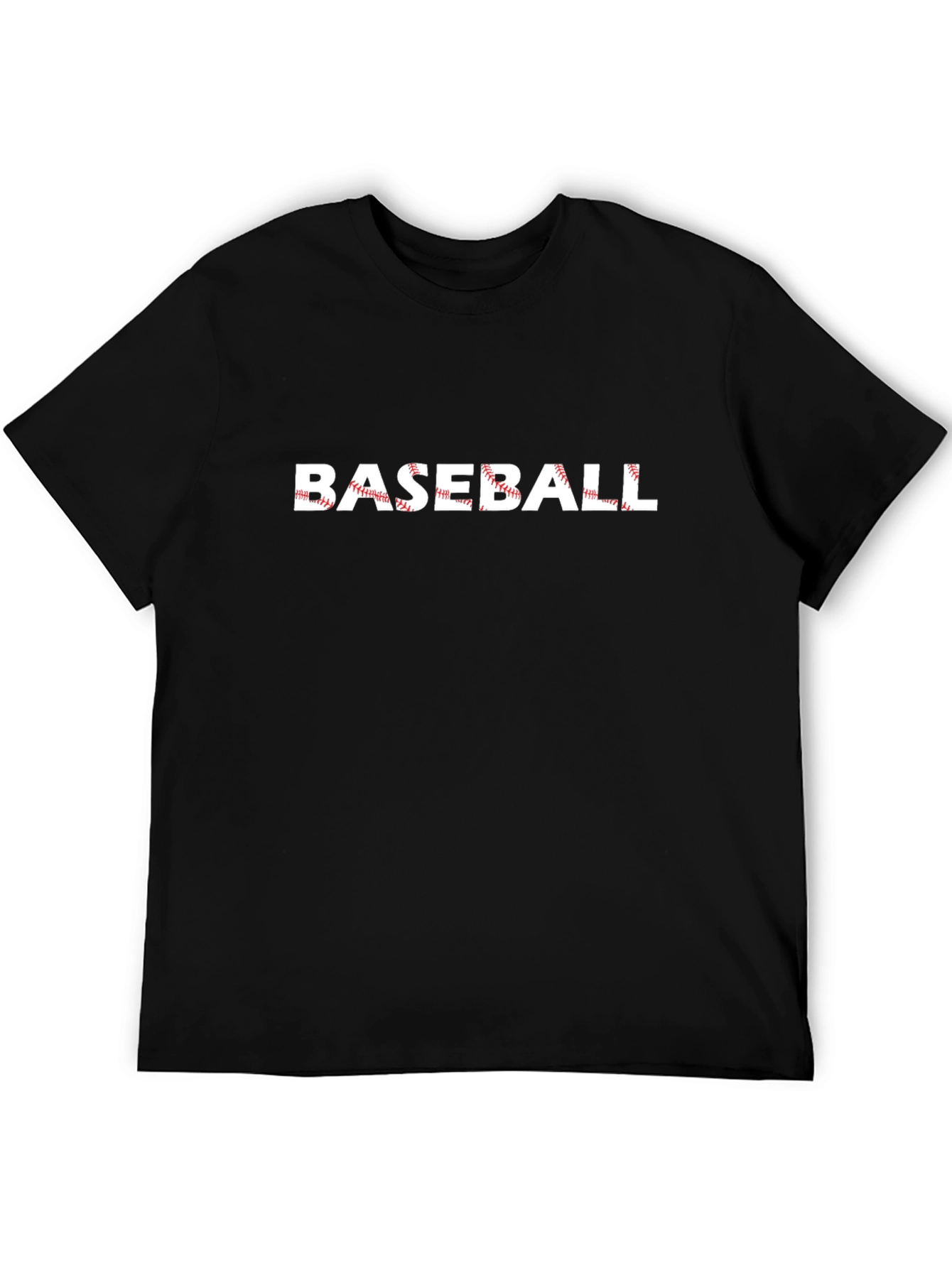 Baseball Graphic Print Black T-Shirt