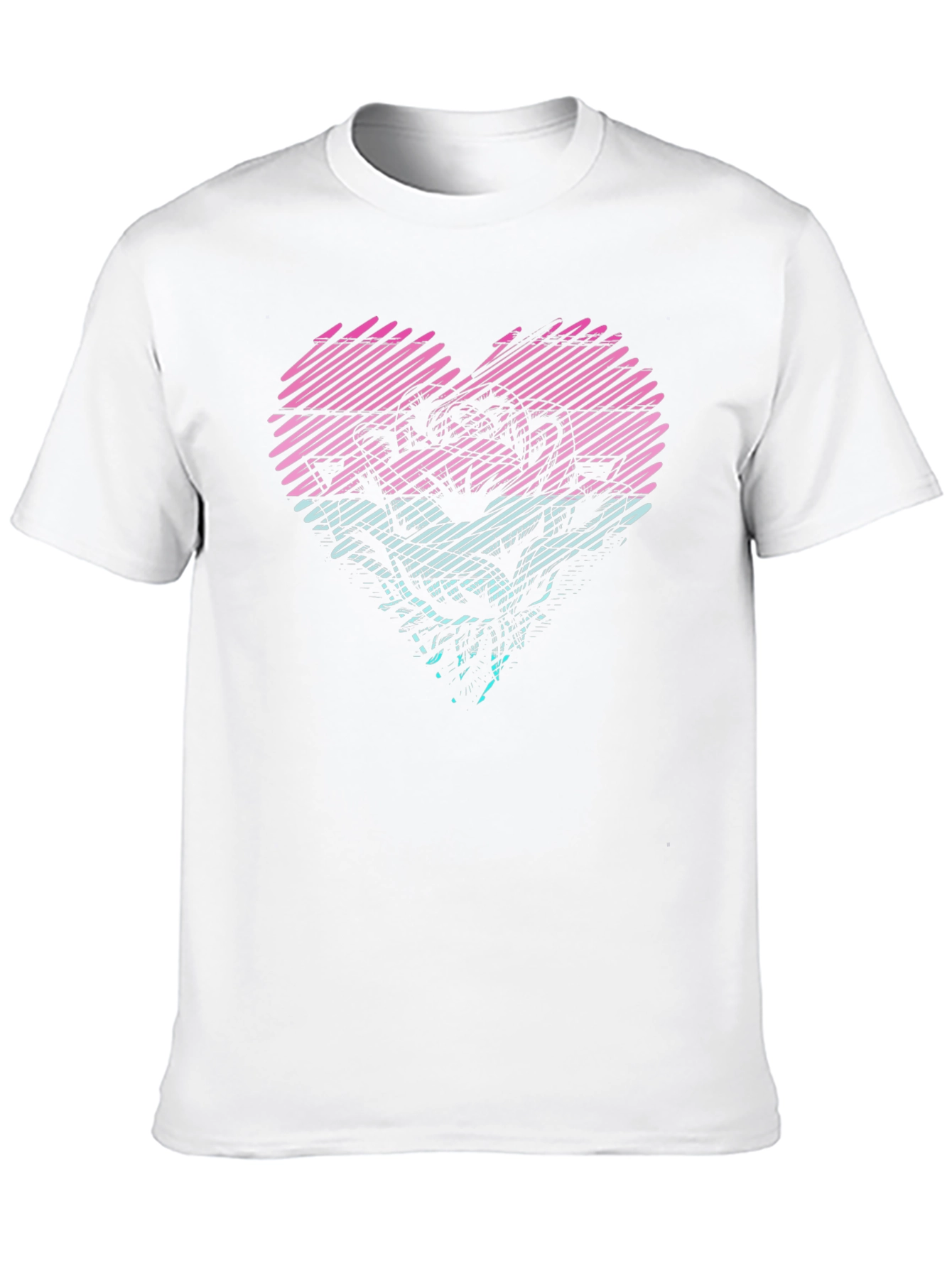 Heart Rose Graphic Tee - Stylish Black T-Shirt