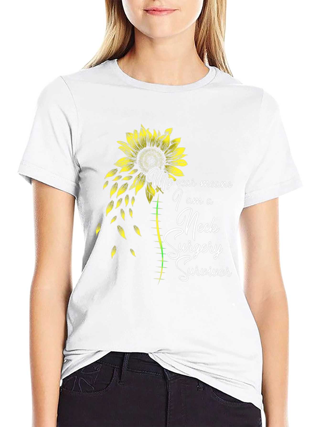 Neck Surgery Survivor Sunflower T-Shirt