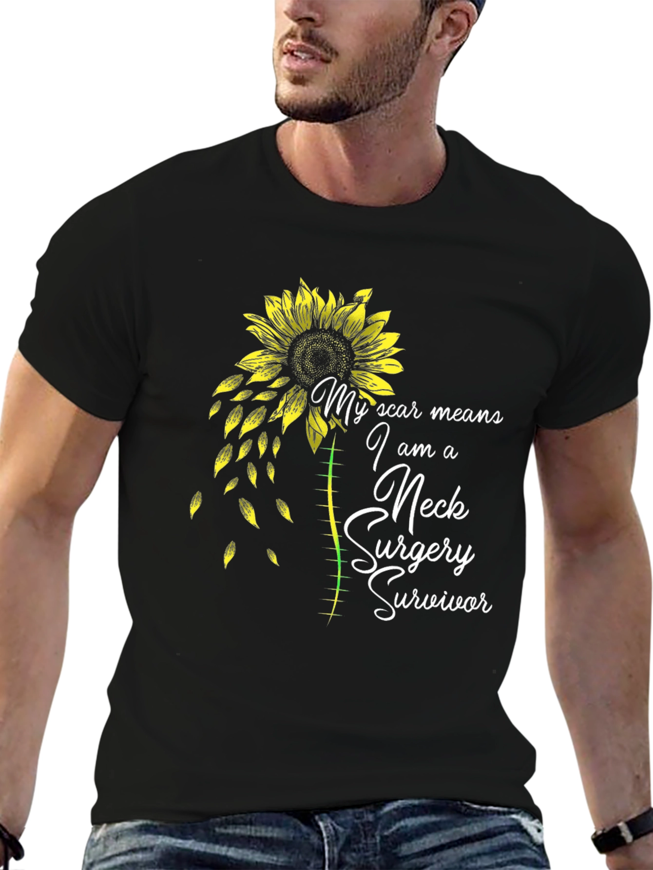 Neck Surgery Survivor Sunflower T-Shirt