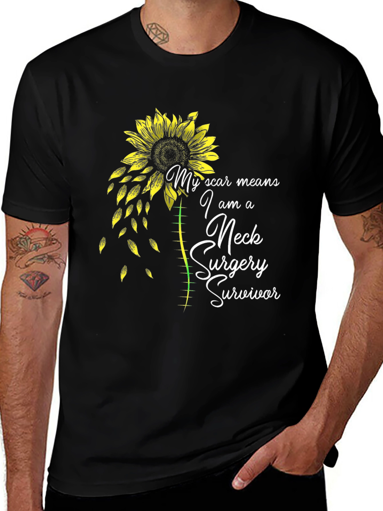 Neck Surgery Survivor Sunflower T-Shirt
