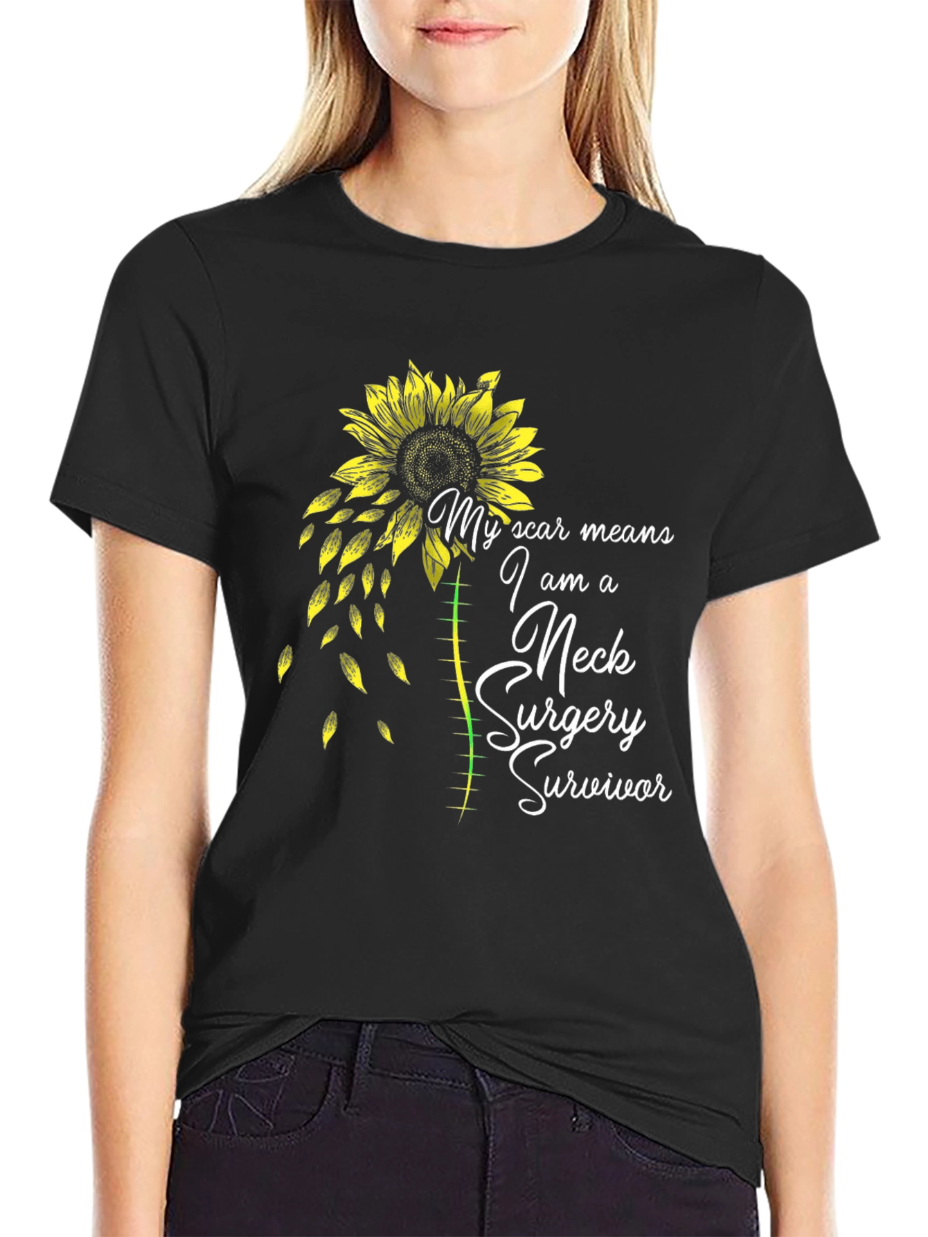 Neck Surgery Survivor Sunflower T-Shirt
