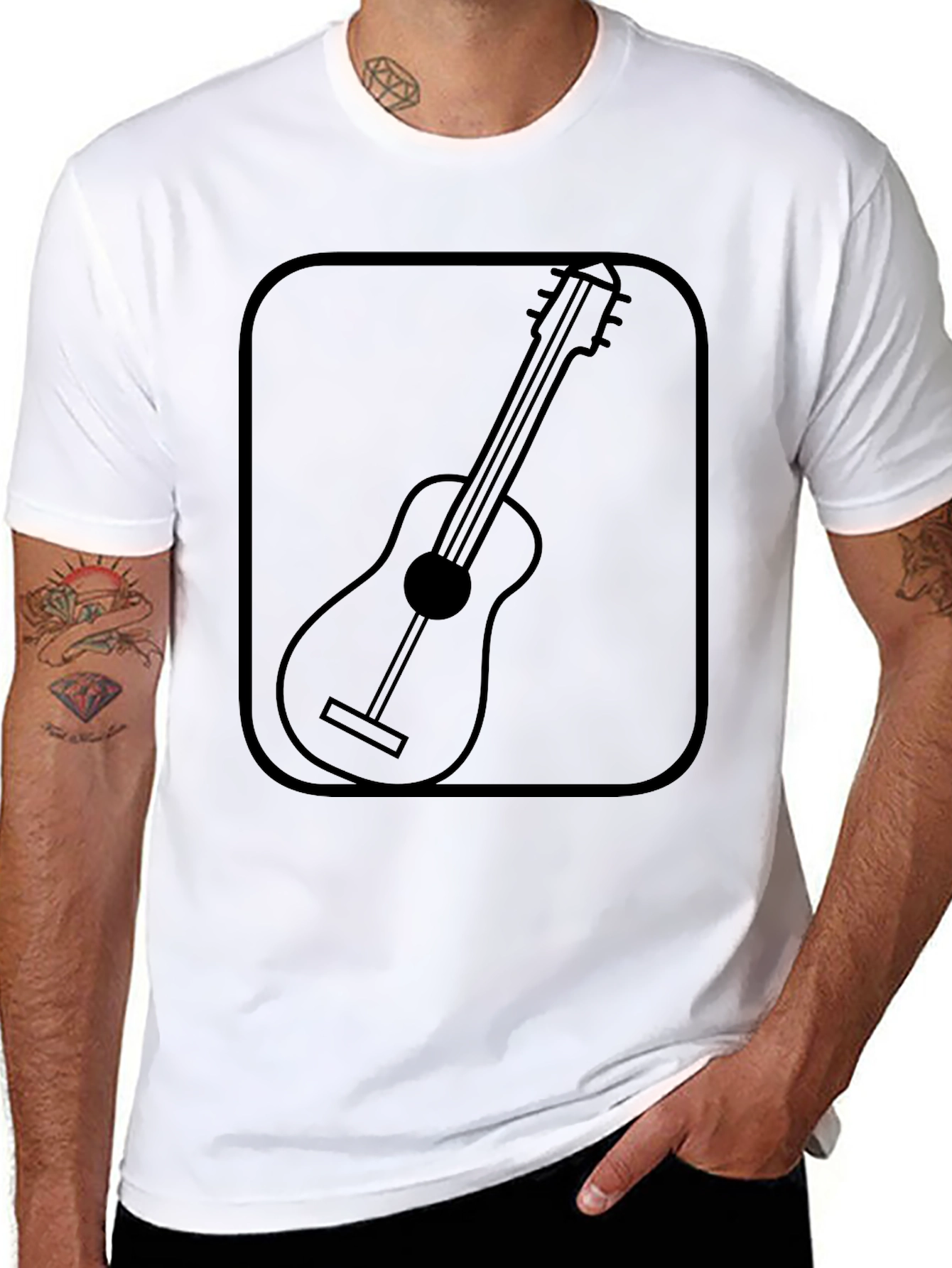 Guitar Graphic Black T-Shirt
