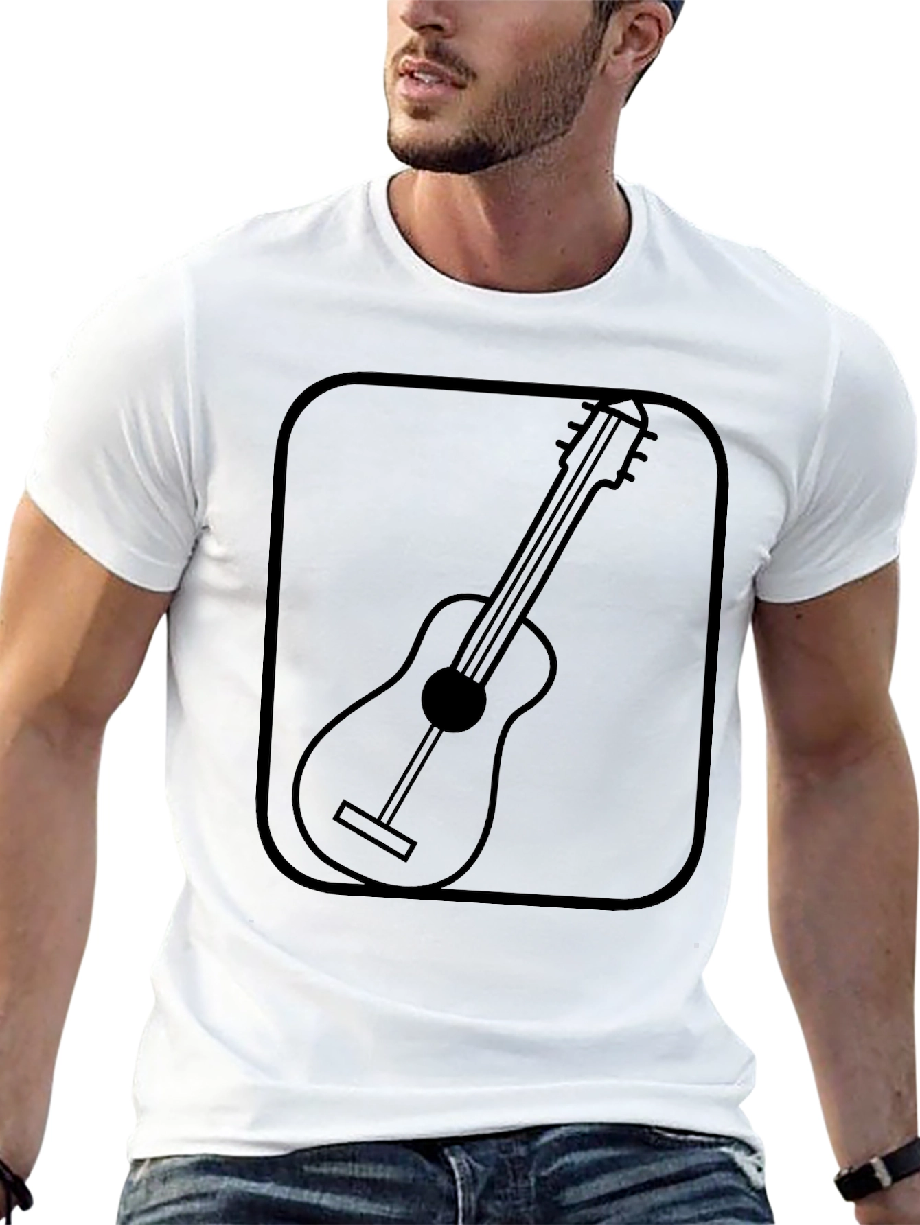 Guitar Graphic Black T-Shirt