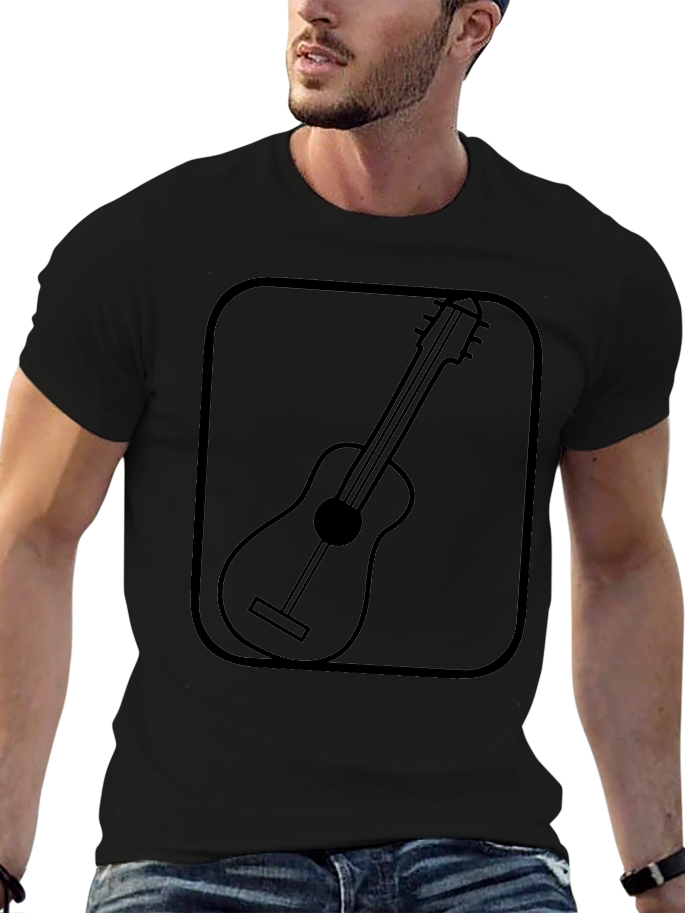 Guitar Graphic Black T-Shirt