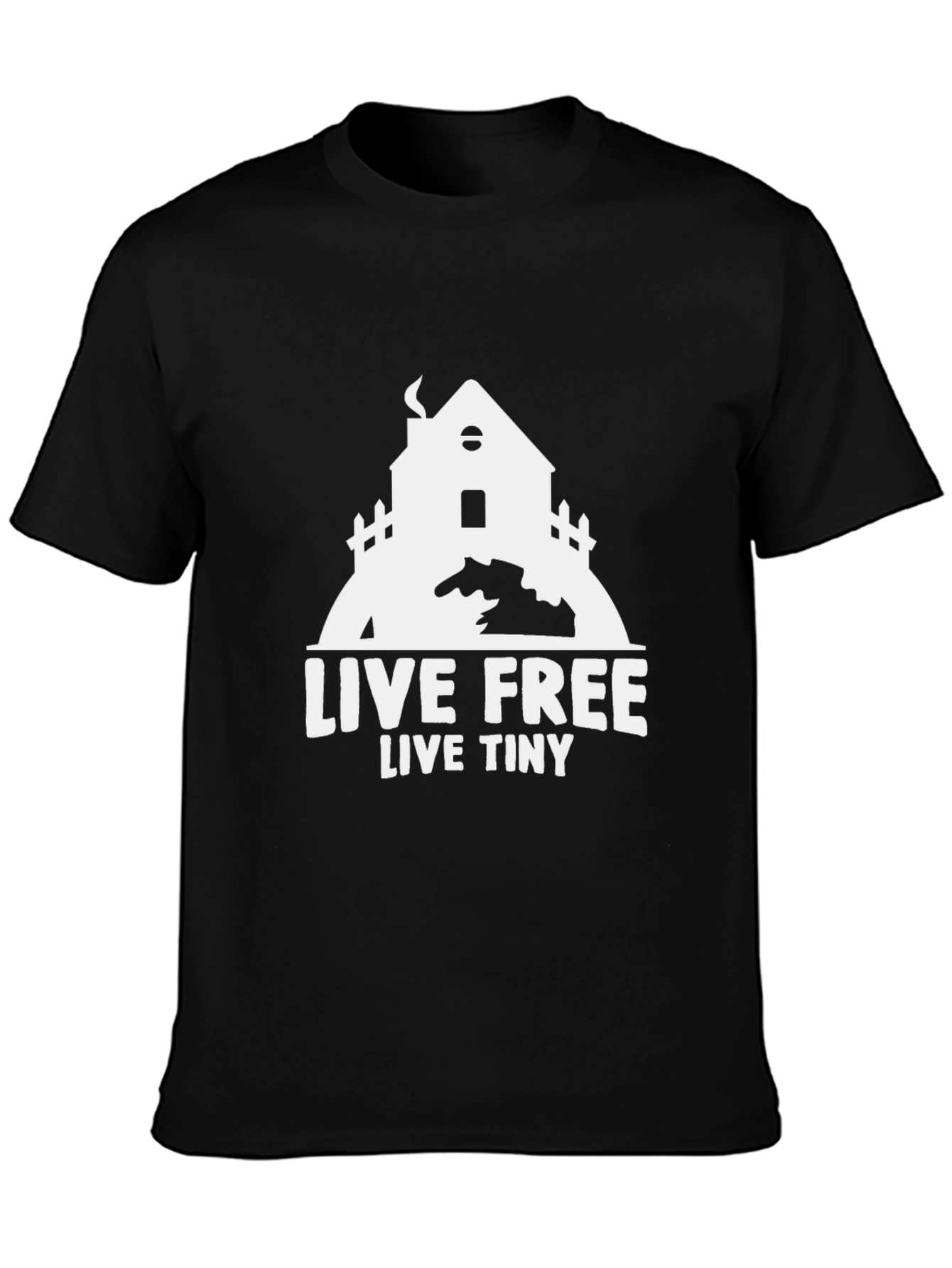 Live Free Live Tiny House T-Shirt - Black