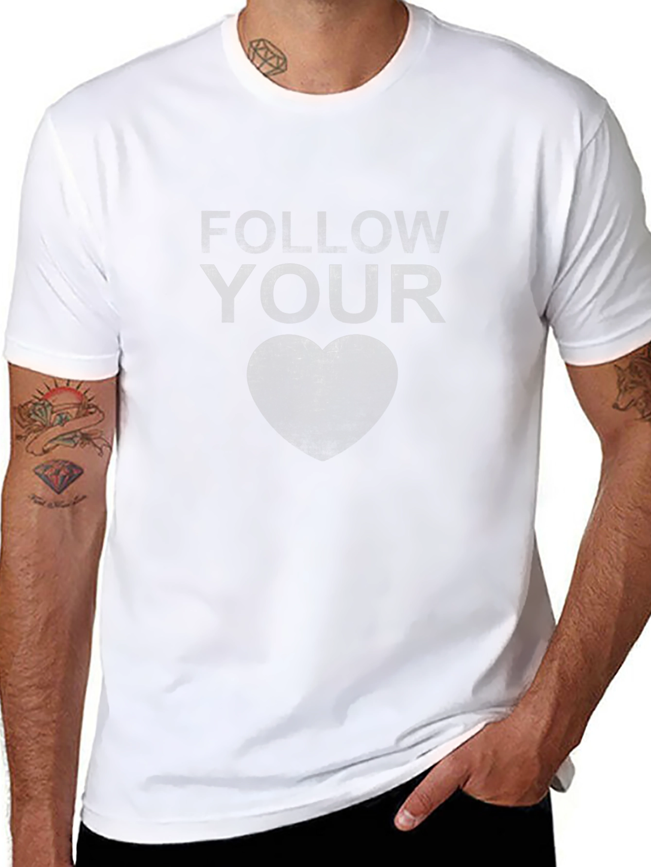 Follow Your Heart Graphic Tee - Stylish Black T-Shirt