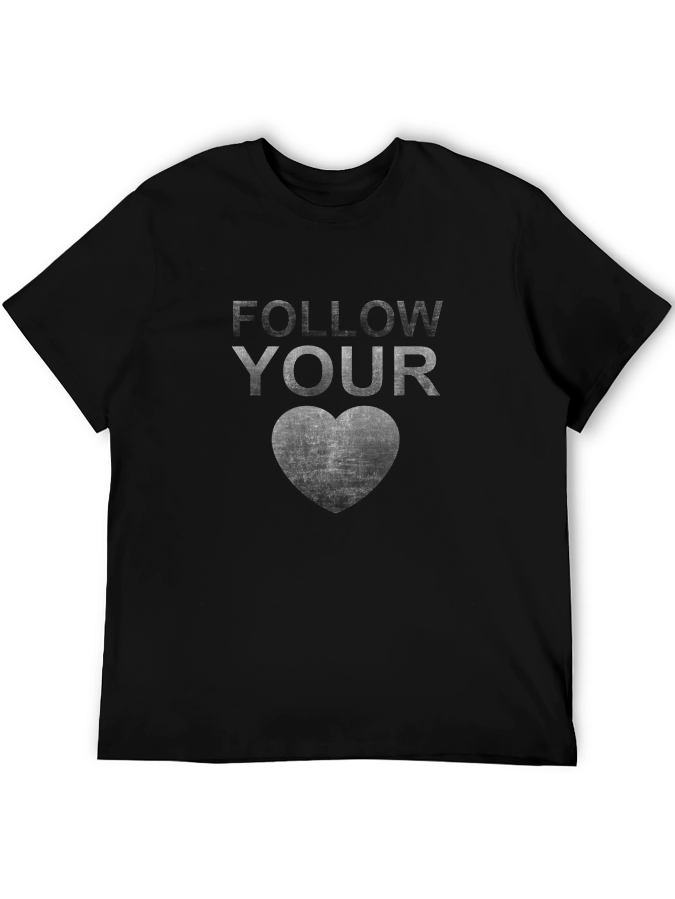Follow Your Heart Graphic Tee - Stylish Black T-Shirt