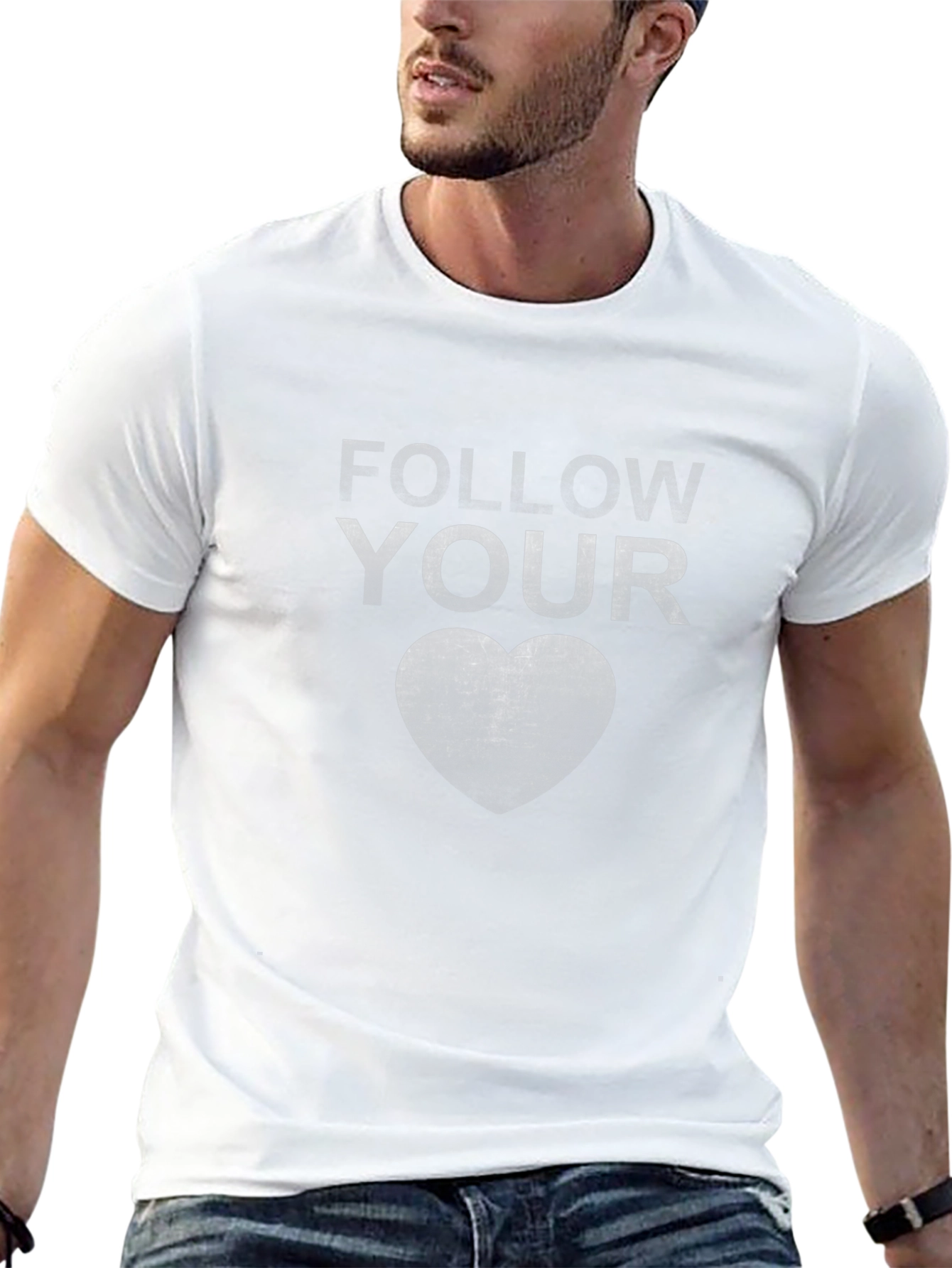 Follow Your Heart Graphic Tee - Stylish Black T-Shirt