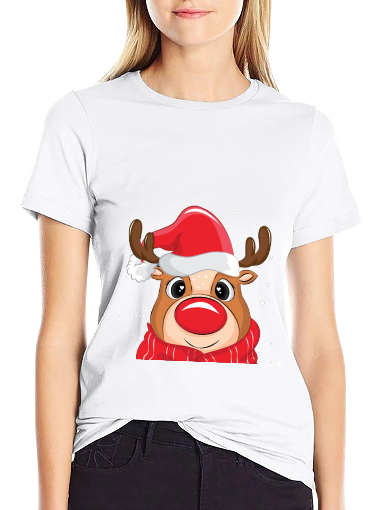 Festive Reindeer Christmas Graphic Tee