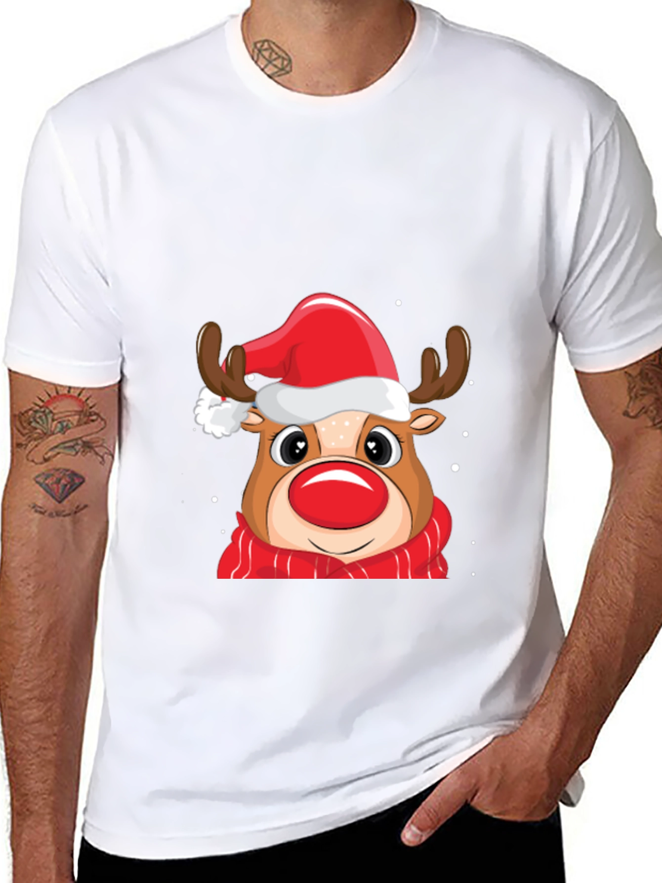 Festive Reindeer Christmas Graphic Tee