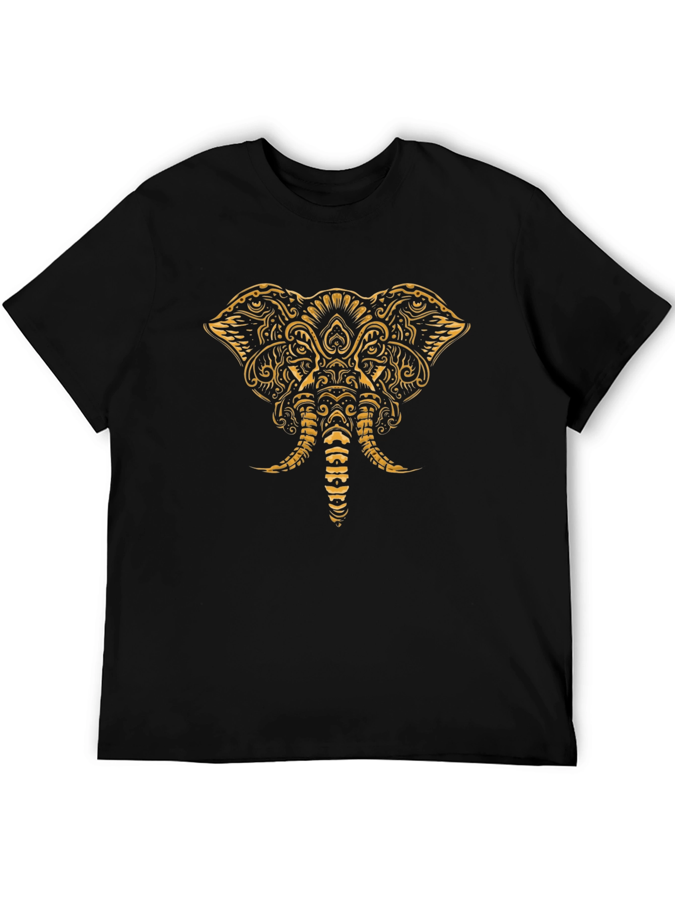 Elephant Mandala Graphic Tee - Stylish Black T-Shirt
