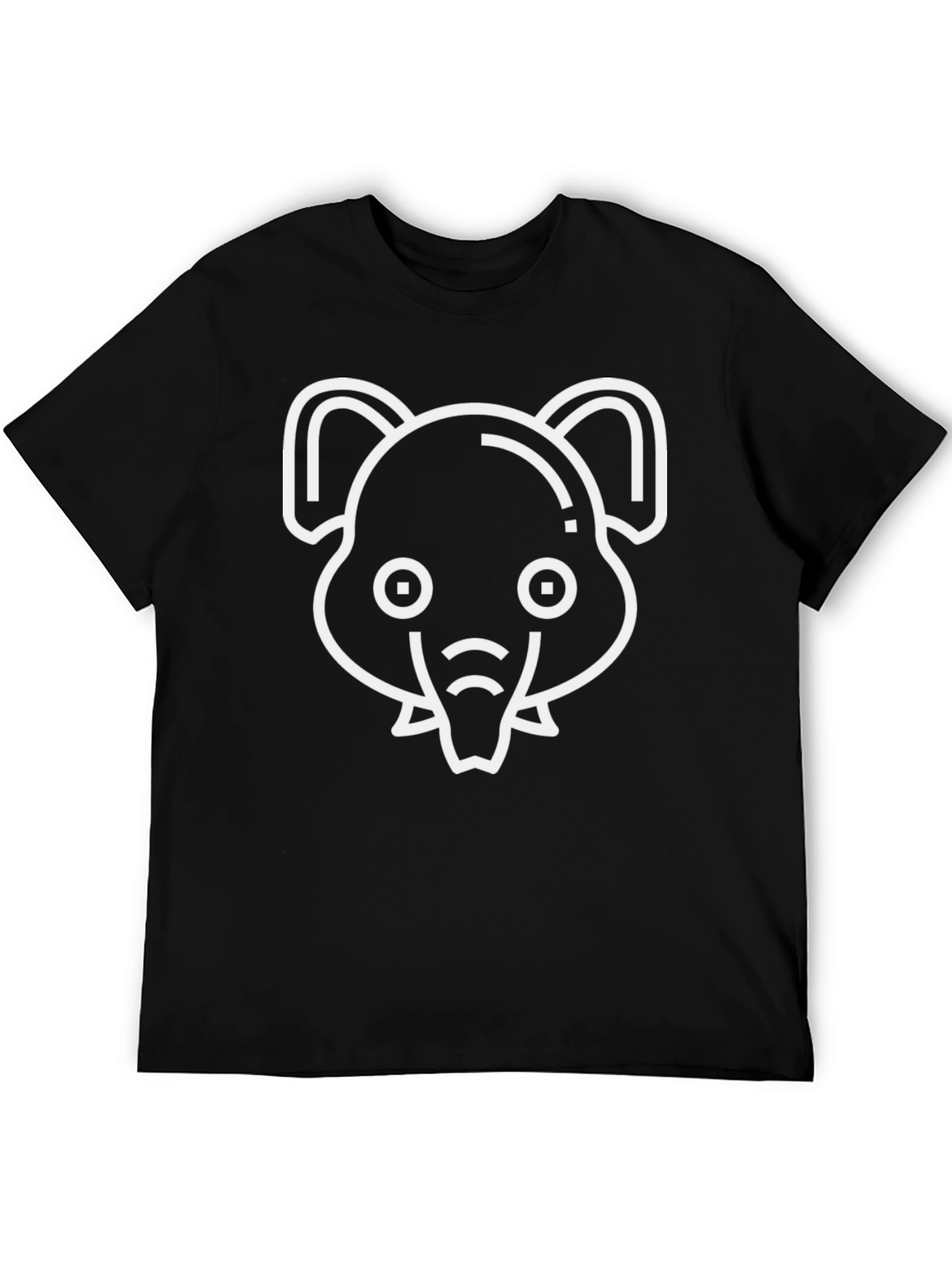 Elephant Outline Black T-Shirt