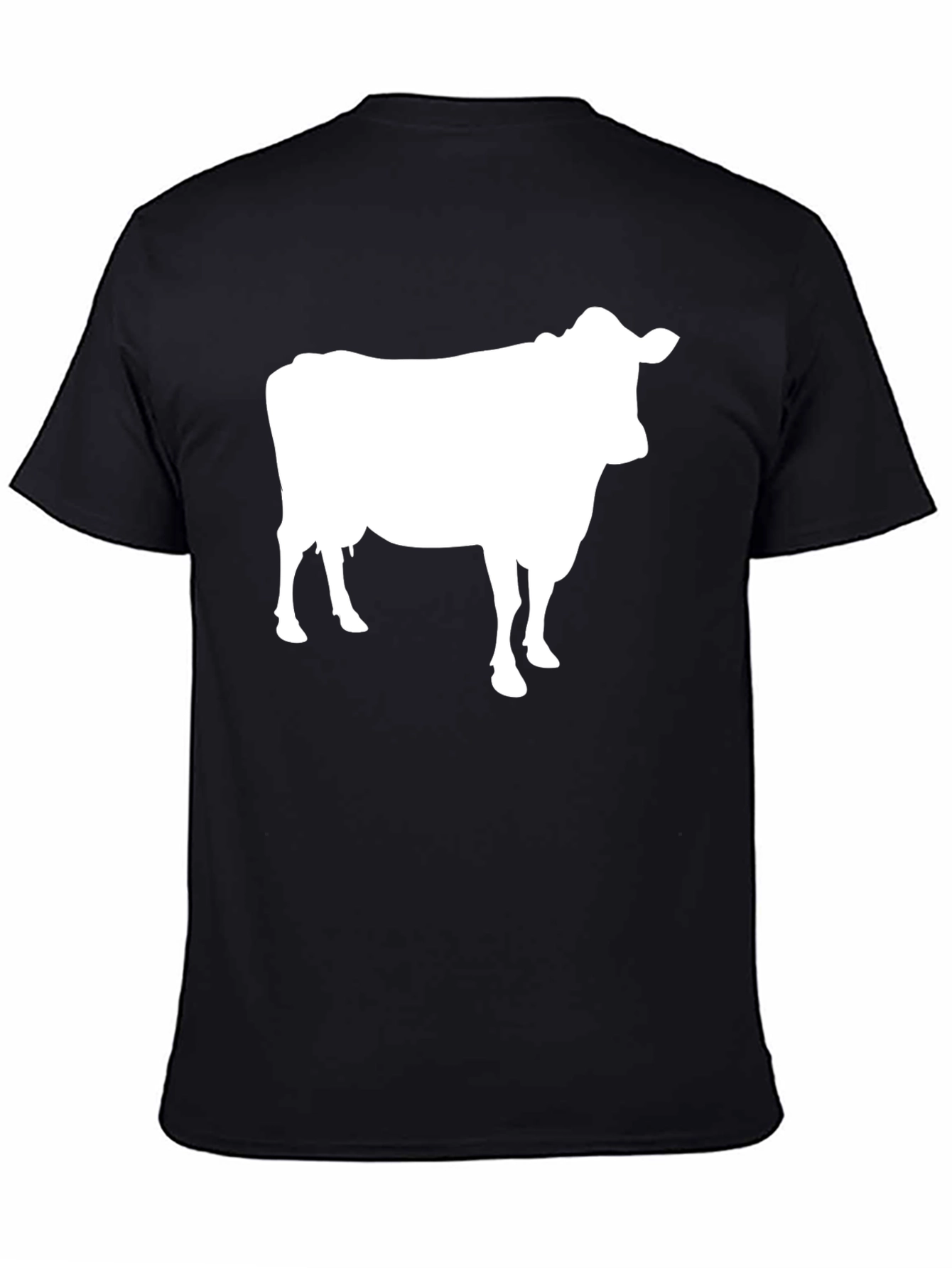 Cow Graphic Tee - Black Cotton T-Shirt