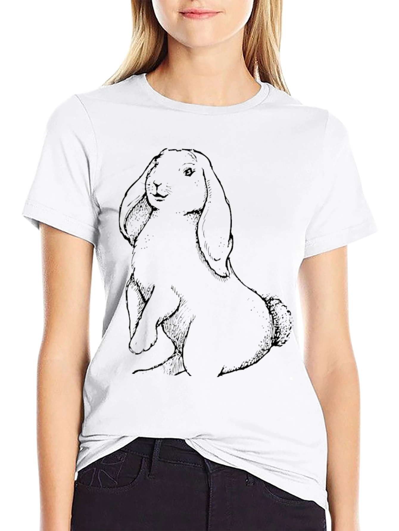 Rabbit Graphic Print Tee - Stylish Casual Wear