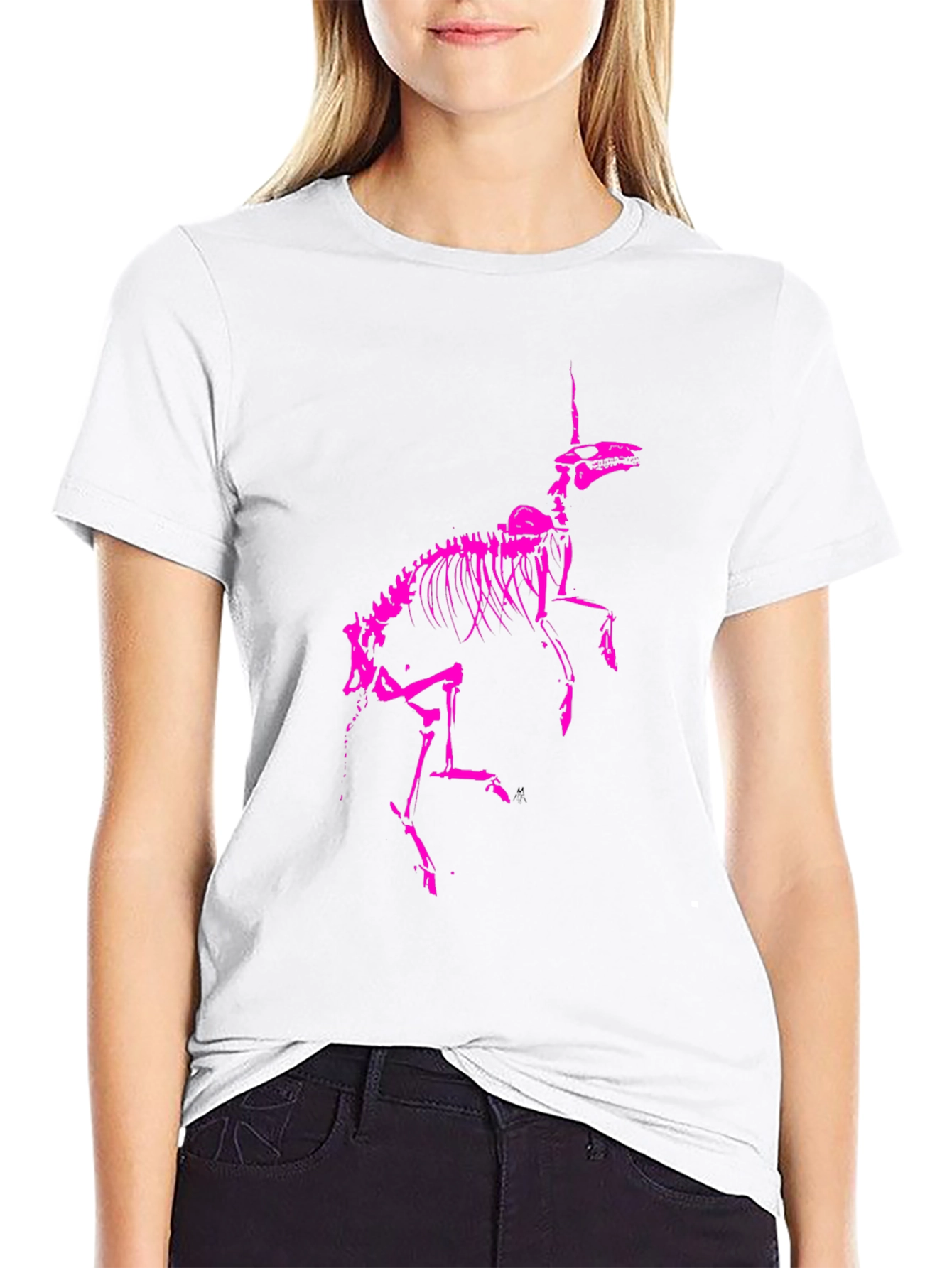 Unicorn Skeleton Graphic Tee - Black