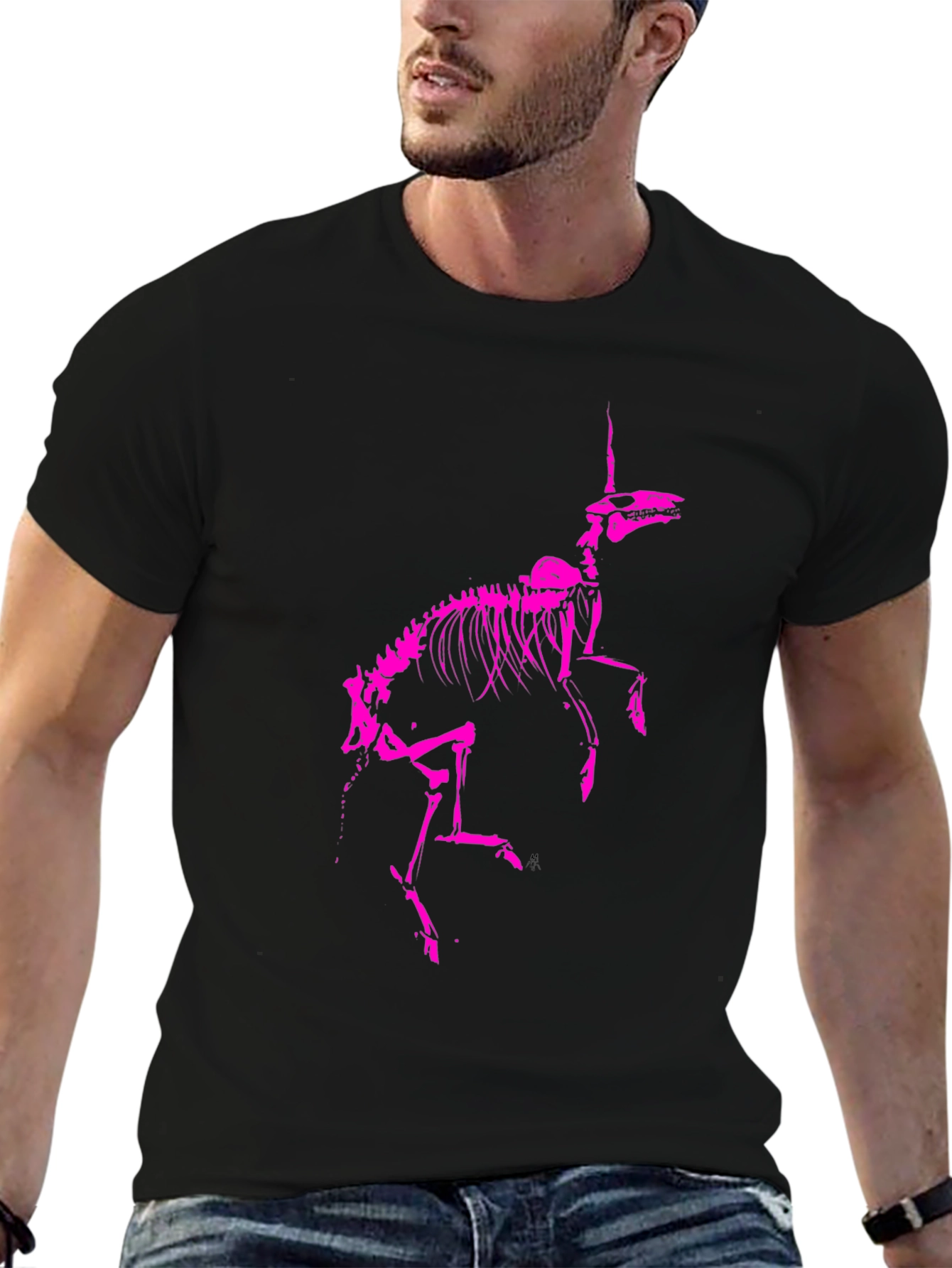 Unicorn Skeleton Graphic Tee - Black