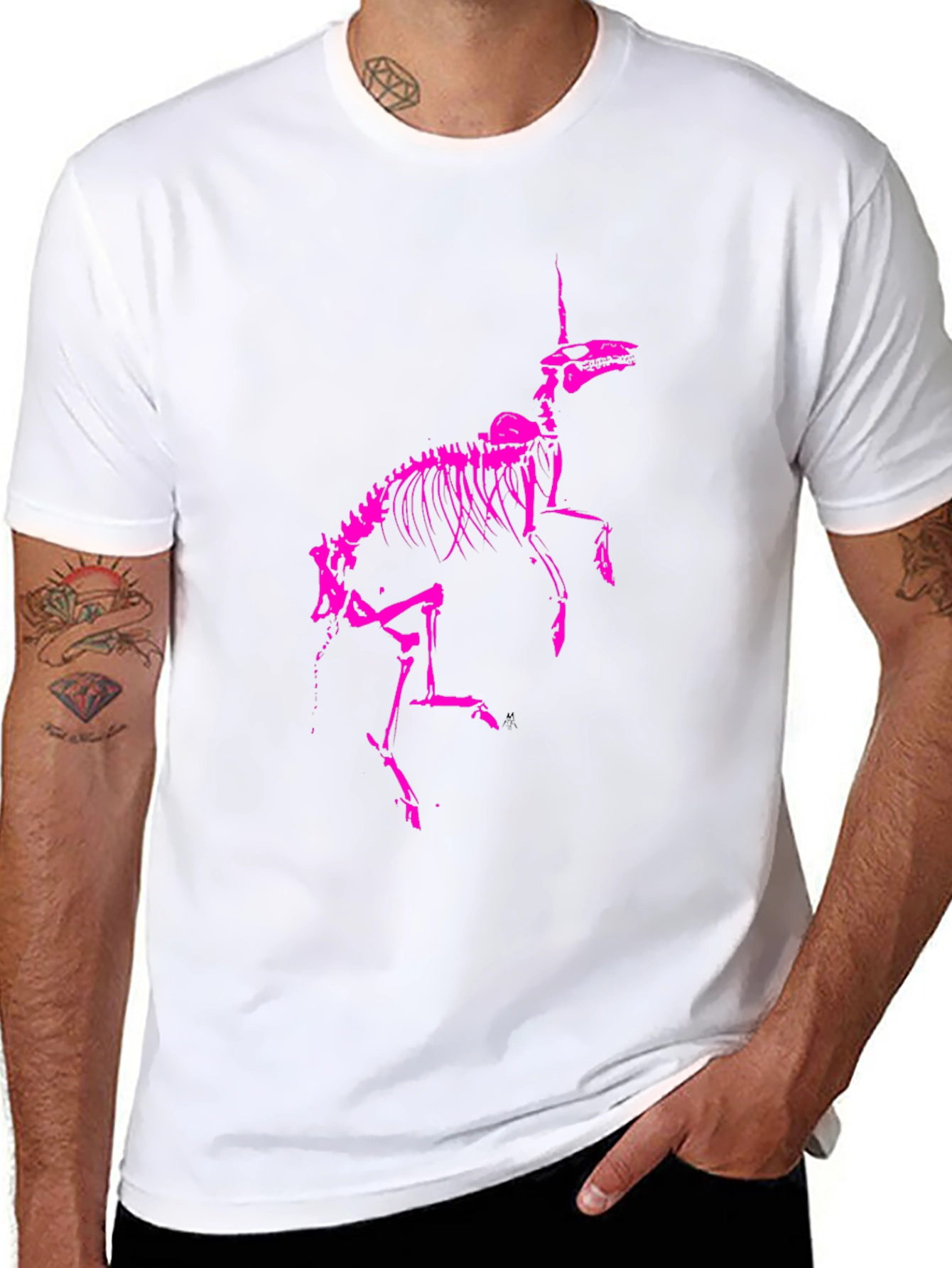 Unicorn Skeleton Graphic Tee - Black