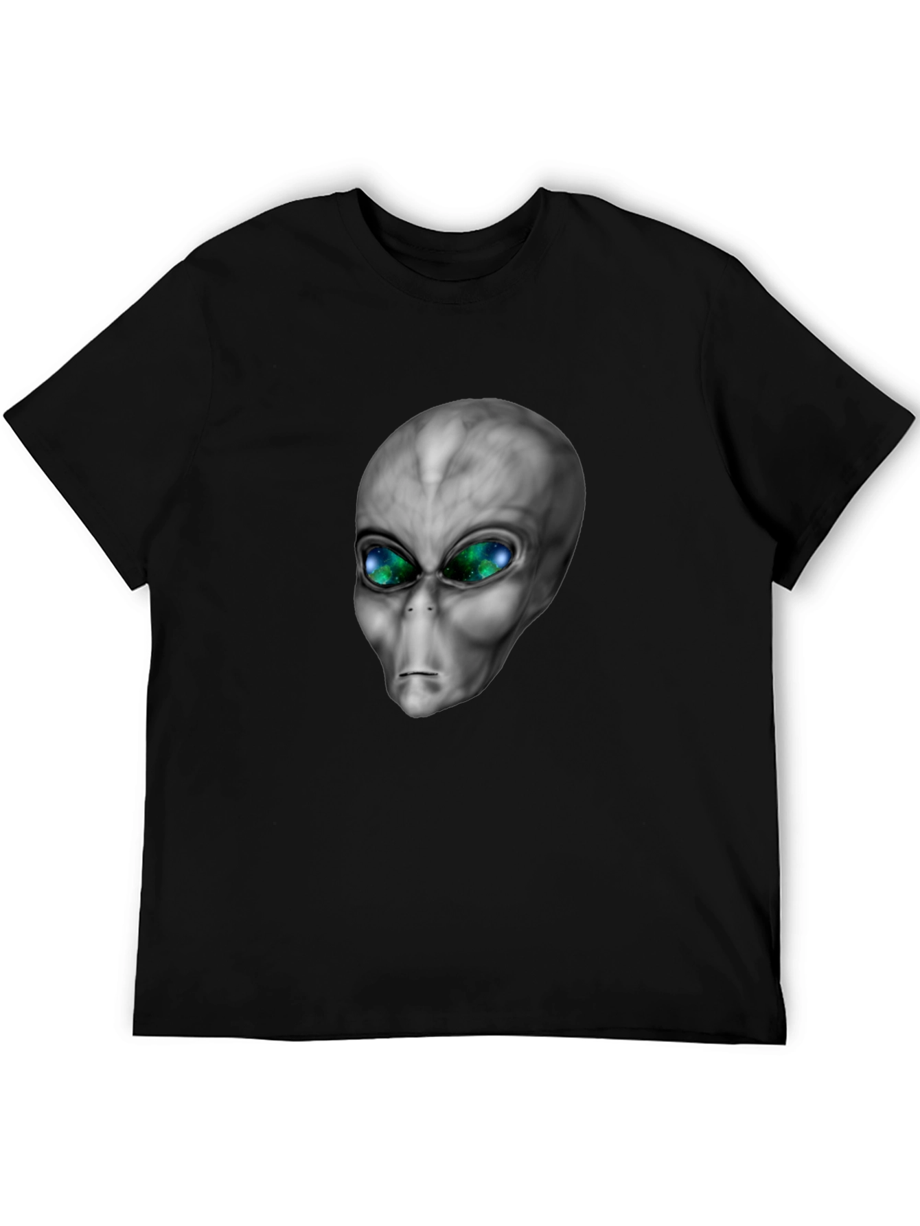 Alien Head Graphic Tee - Black Cotton Blend