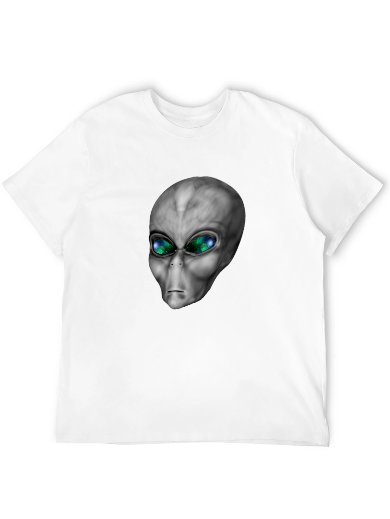 Alien Head Graphic Tee - Black Cotton Blend