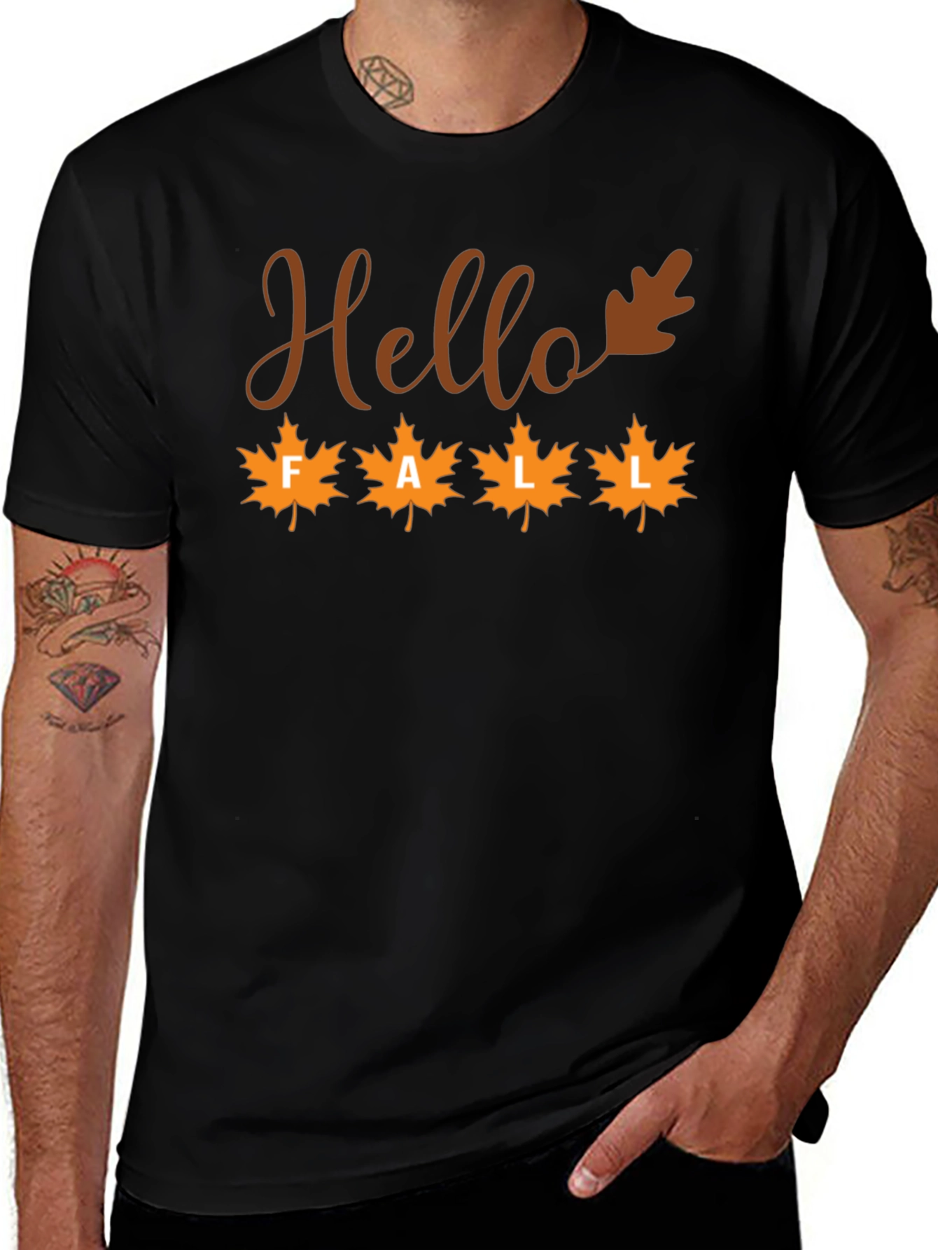 Hello Fall Maple Leaf Graphic Tee