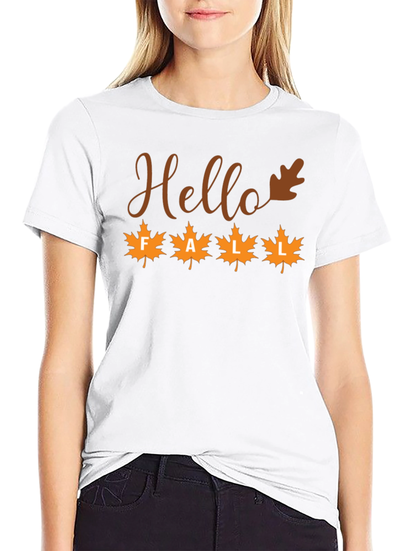 Hello Fall Maple Leaf Graphic Tee