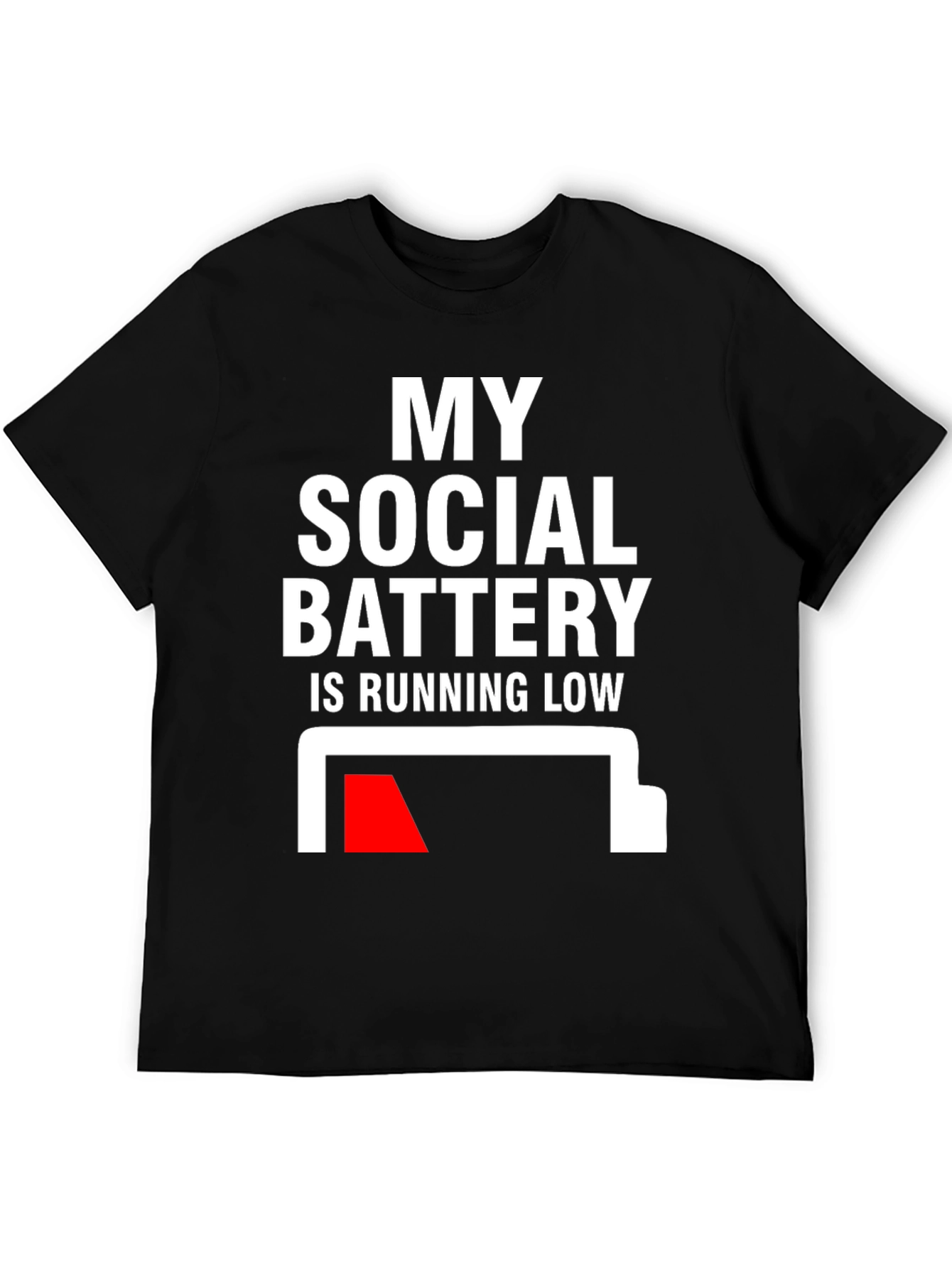 Social Battery Low Graphic Tee - Introvert Humor