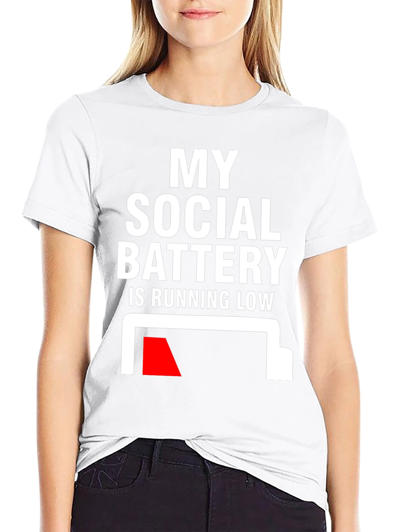 Social Battery Low Graphic Tee - Introvert Humor