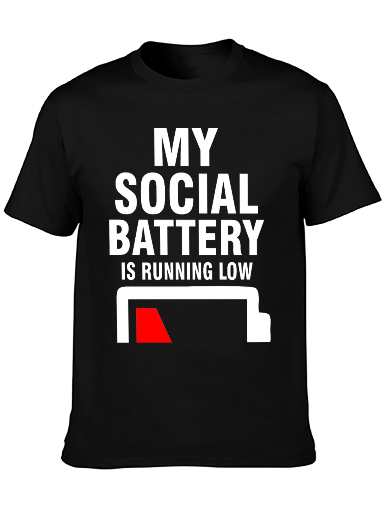 Social Battery Low Graphic Tee - Introvert Humor