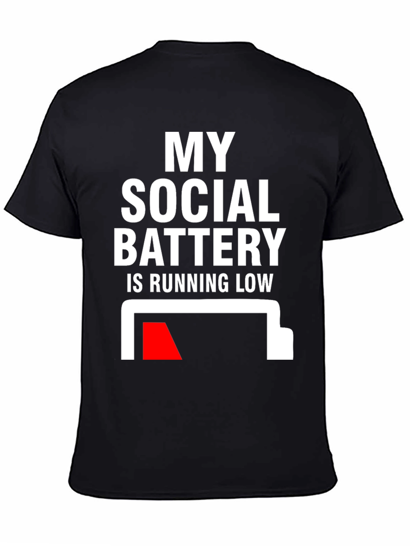 Social Battery Low Graphic Tee - Introvert Humor