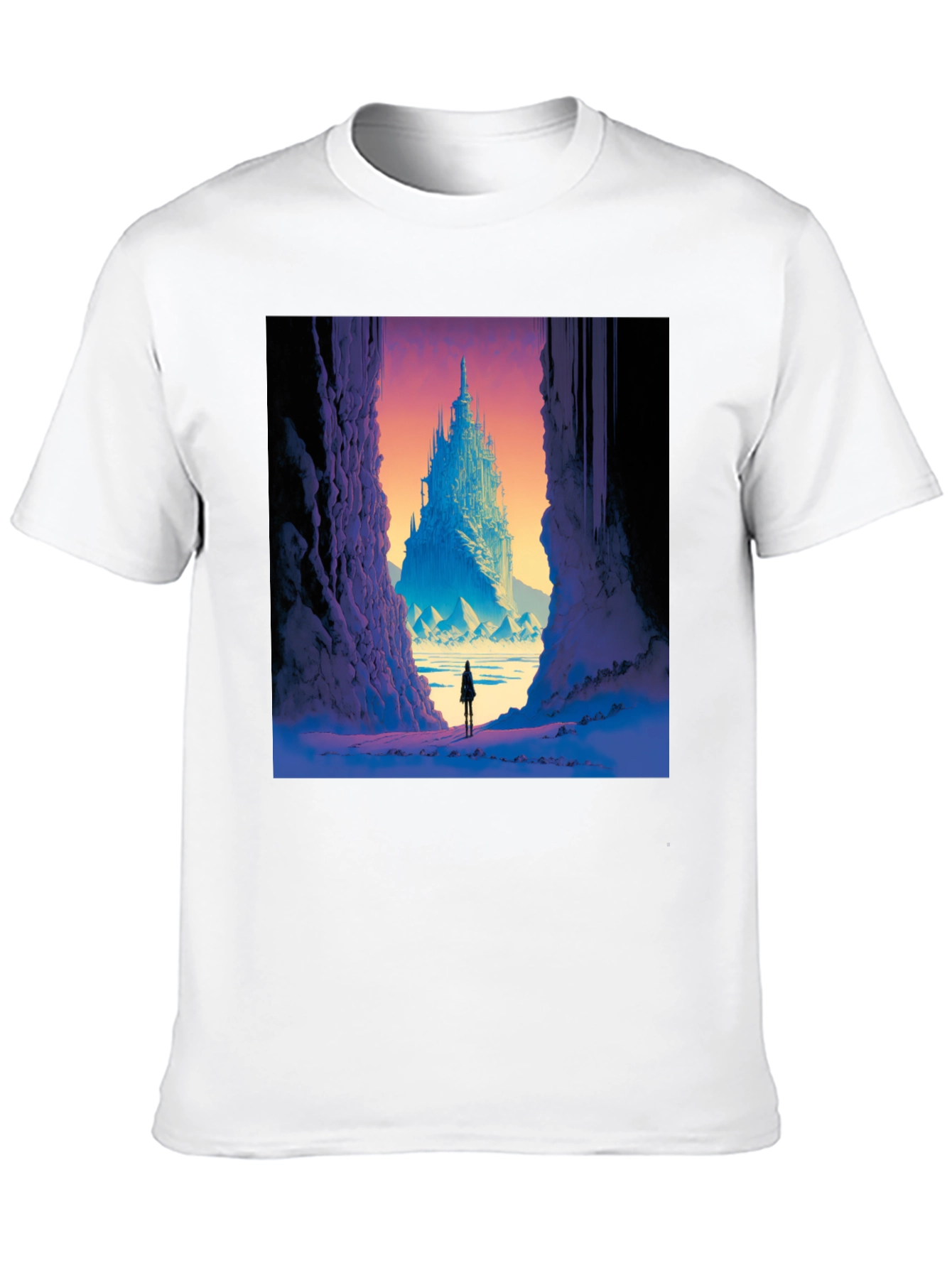 Fantasy Castle Print Black T-Shirt