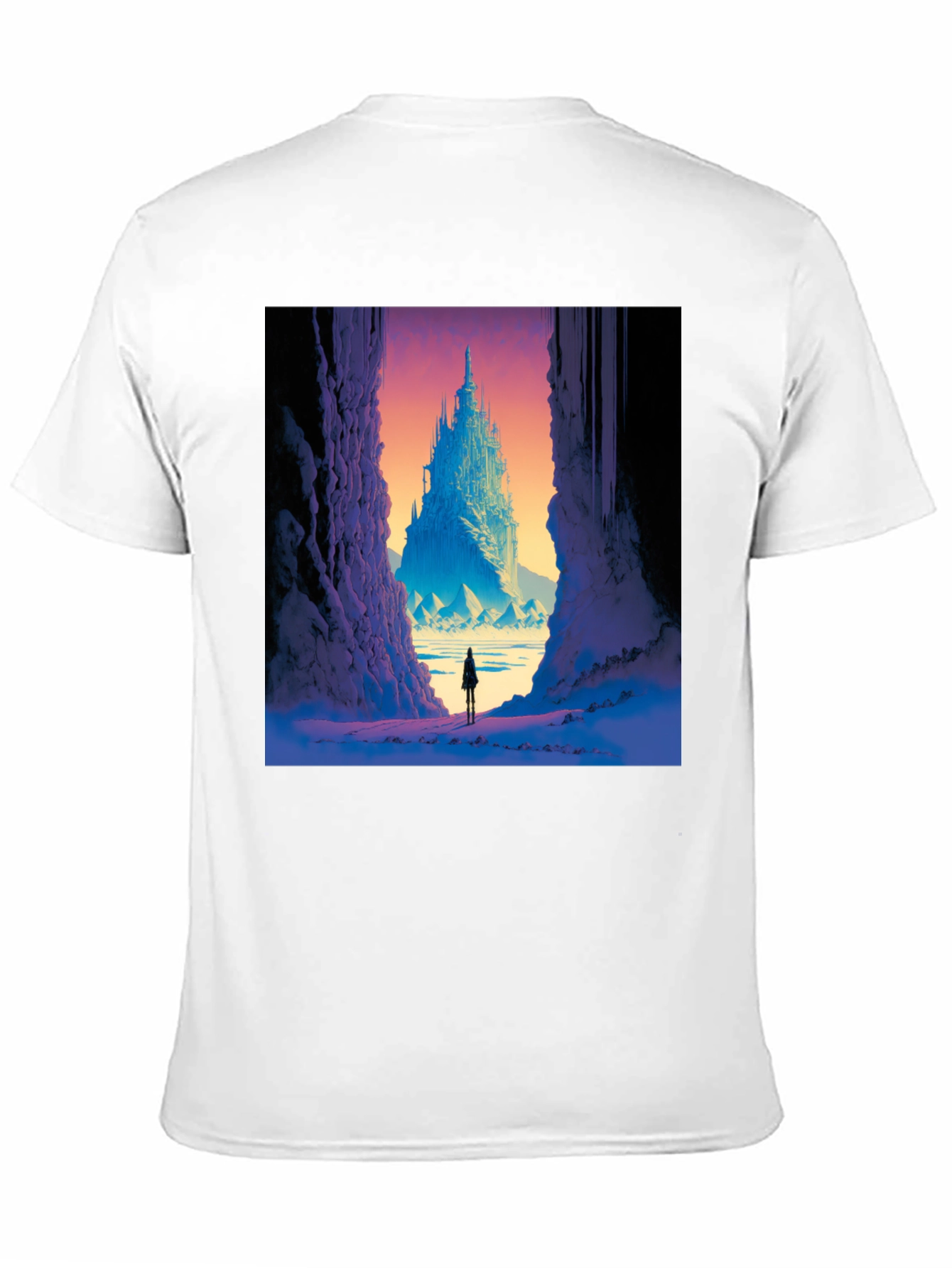 Fantasy Castle Print Black T-Shirt