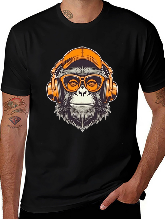 Monkey DJ Graphic Tee - Cool Black T-Shirt