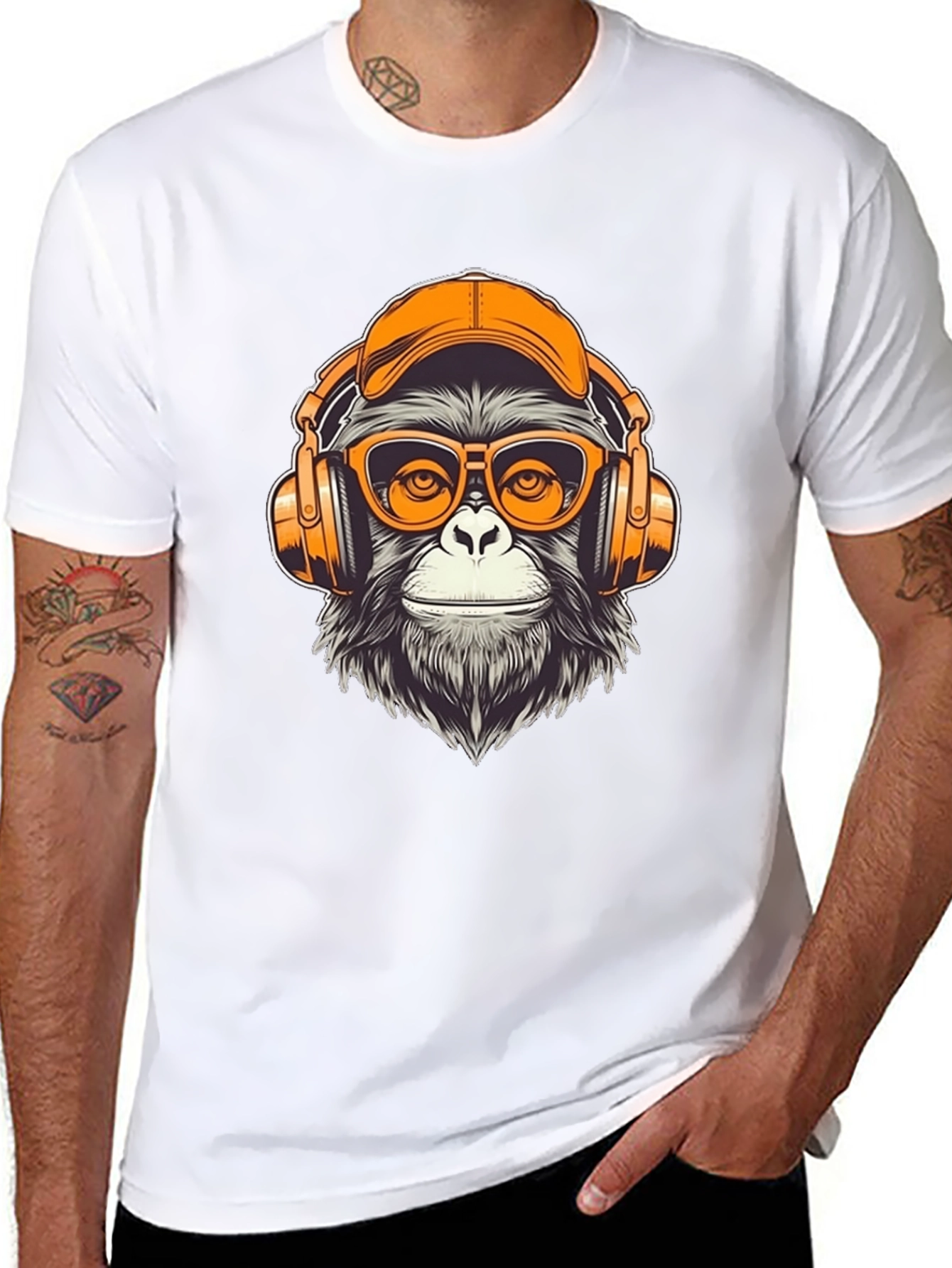 Monkey DJ Graphic Tee - Cool Black T-Shirt