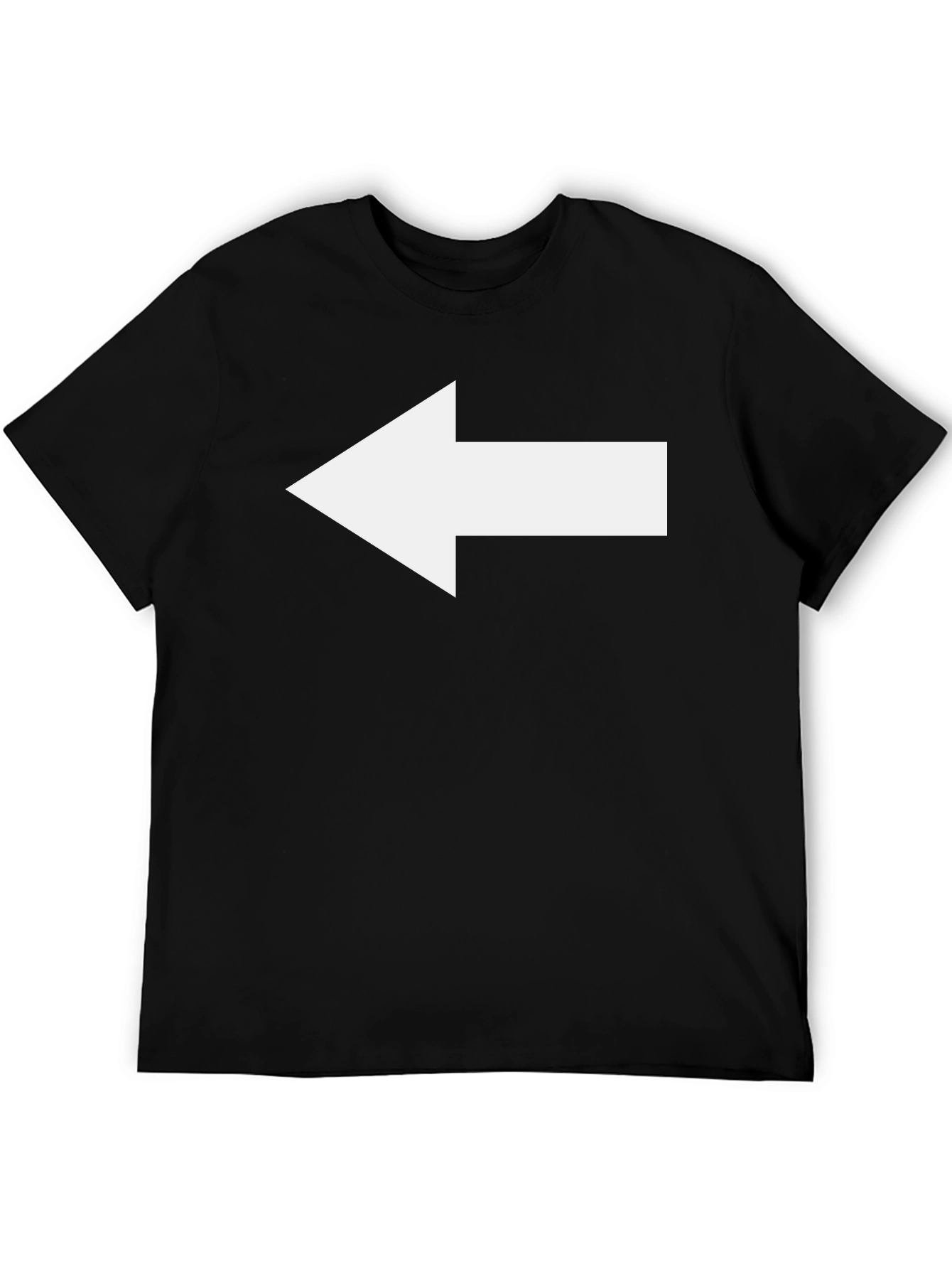 Left Arrow T-Shirt - Graphic Print Casual Tee