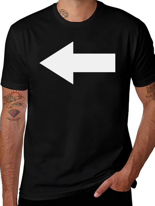 Left Arrow T-Shirt - Graphic Print Casual Tee