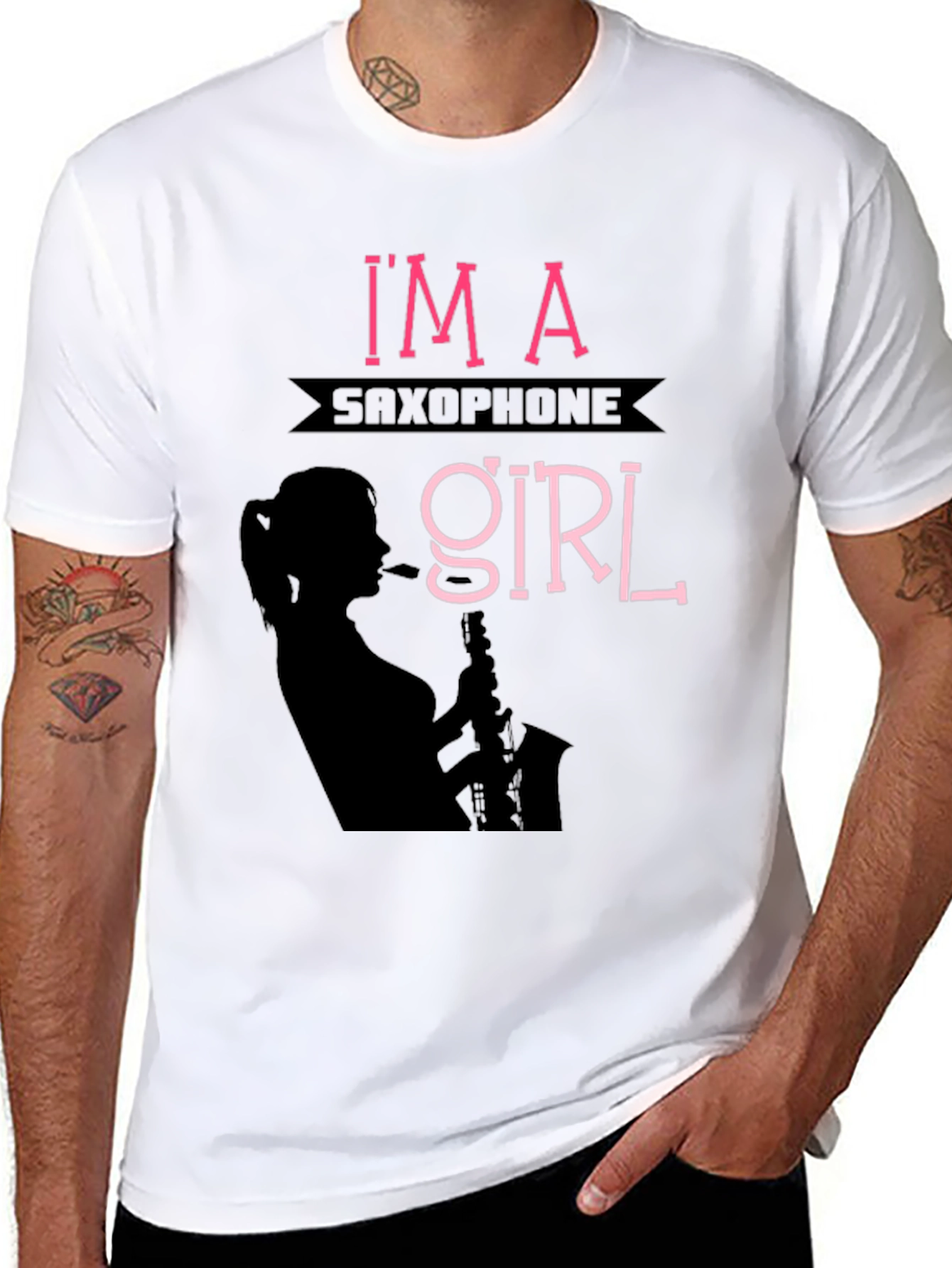 Saxophone Girl T-Shirt - Musician Tee