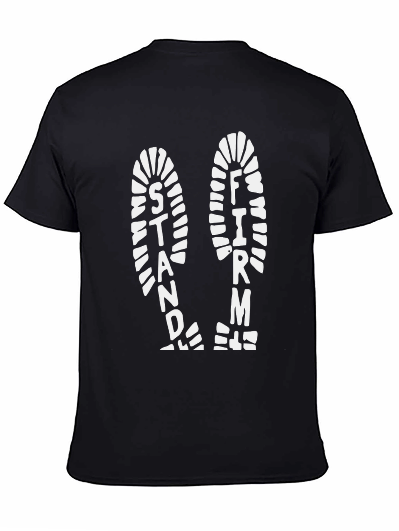 Stand Firm Graphic Print Black T-Shirt