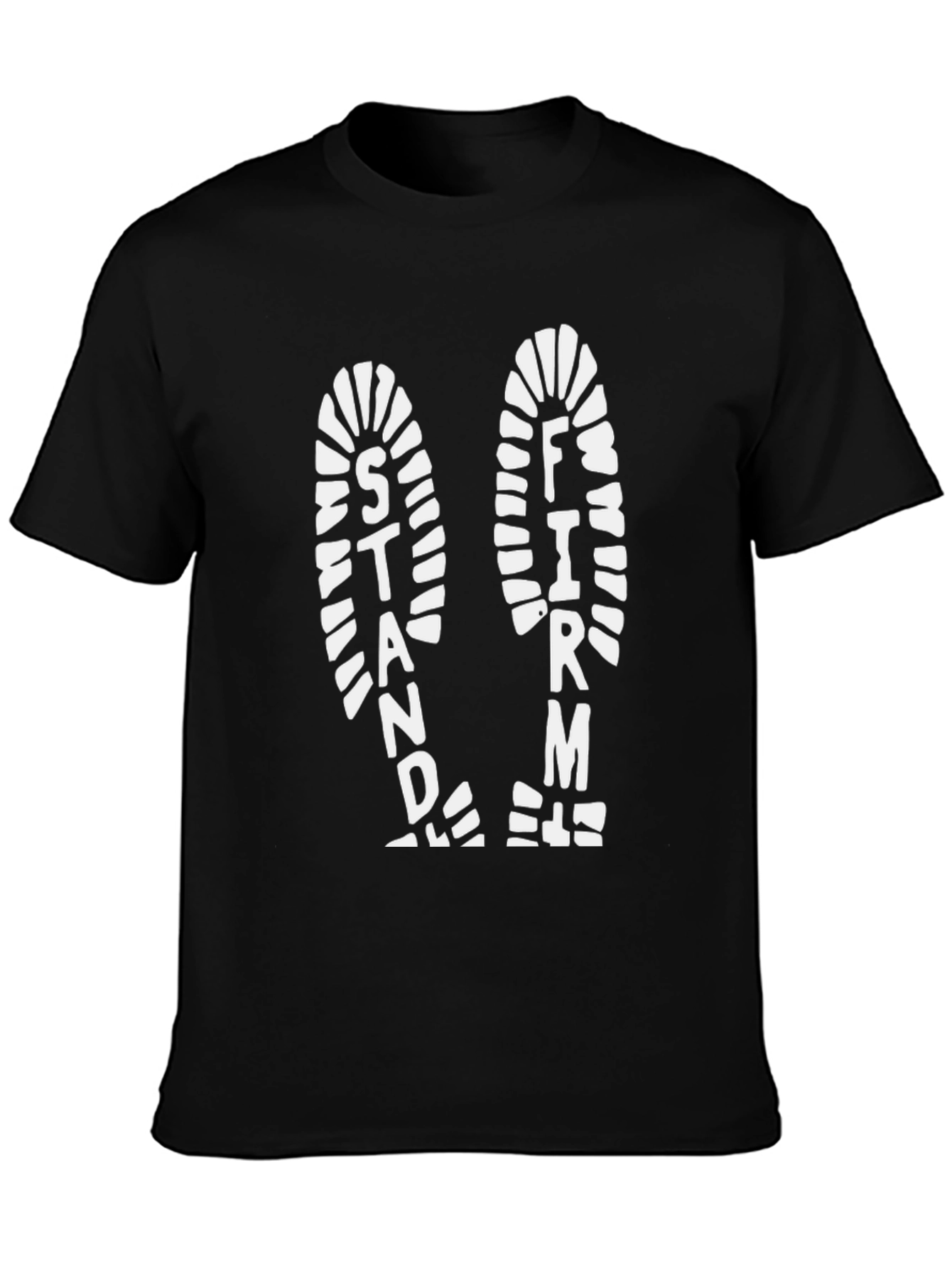 Stand Firm Graphic Print Black T-Shirt