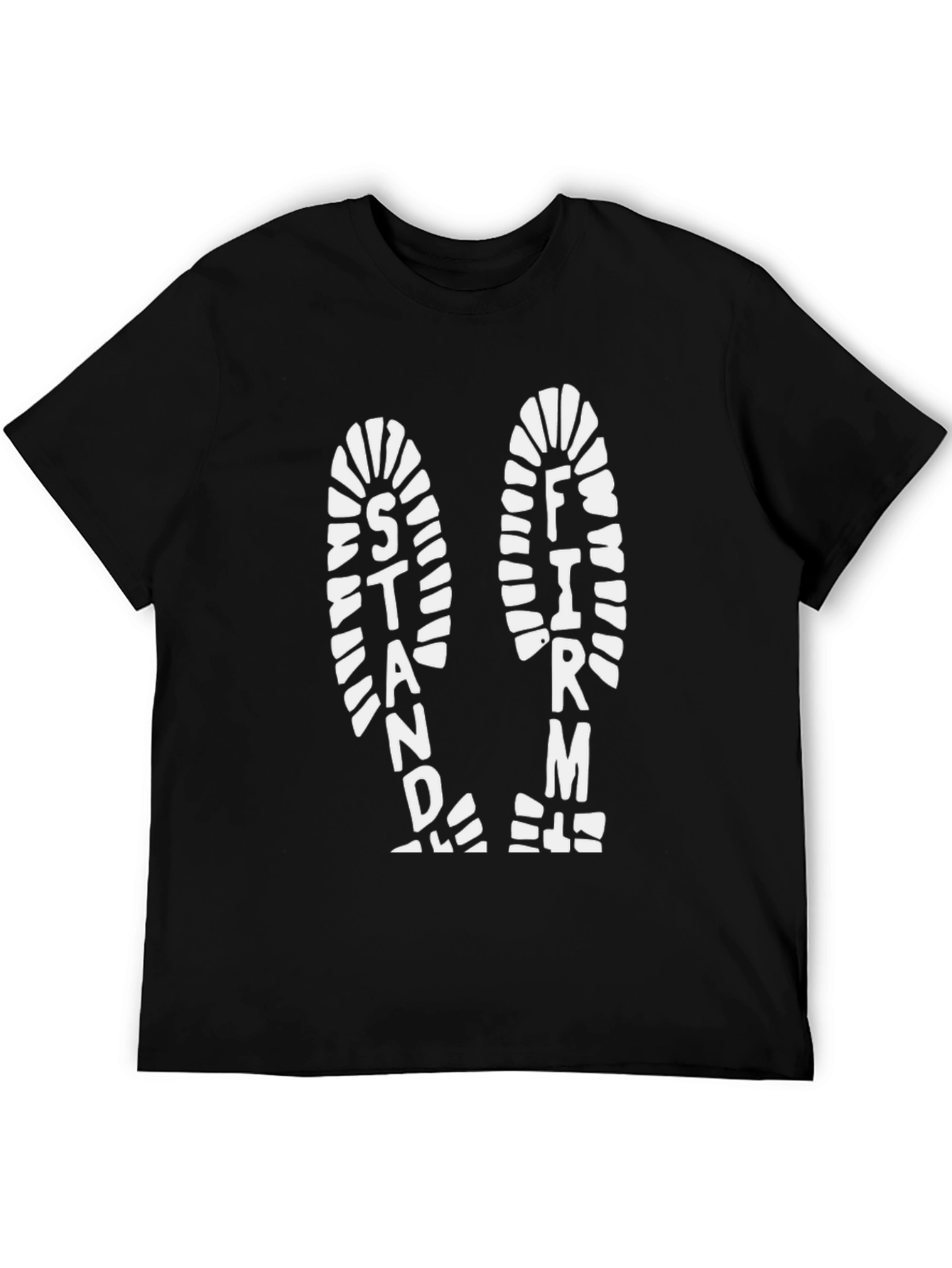 Stand Firm Graphic Print Black T-Shirt