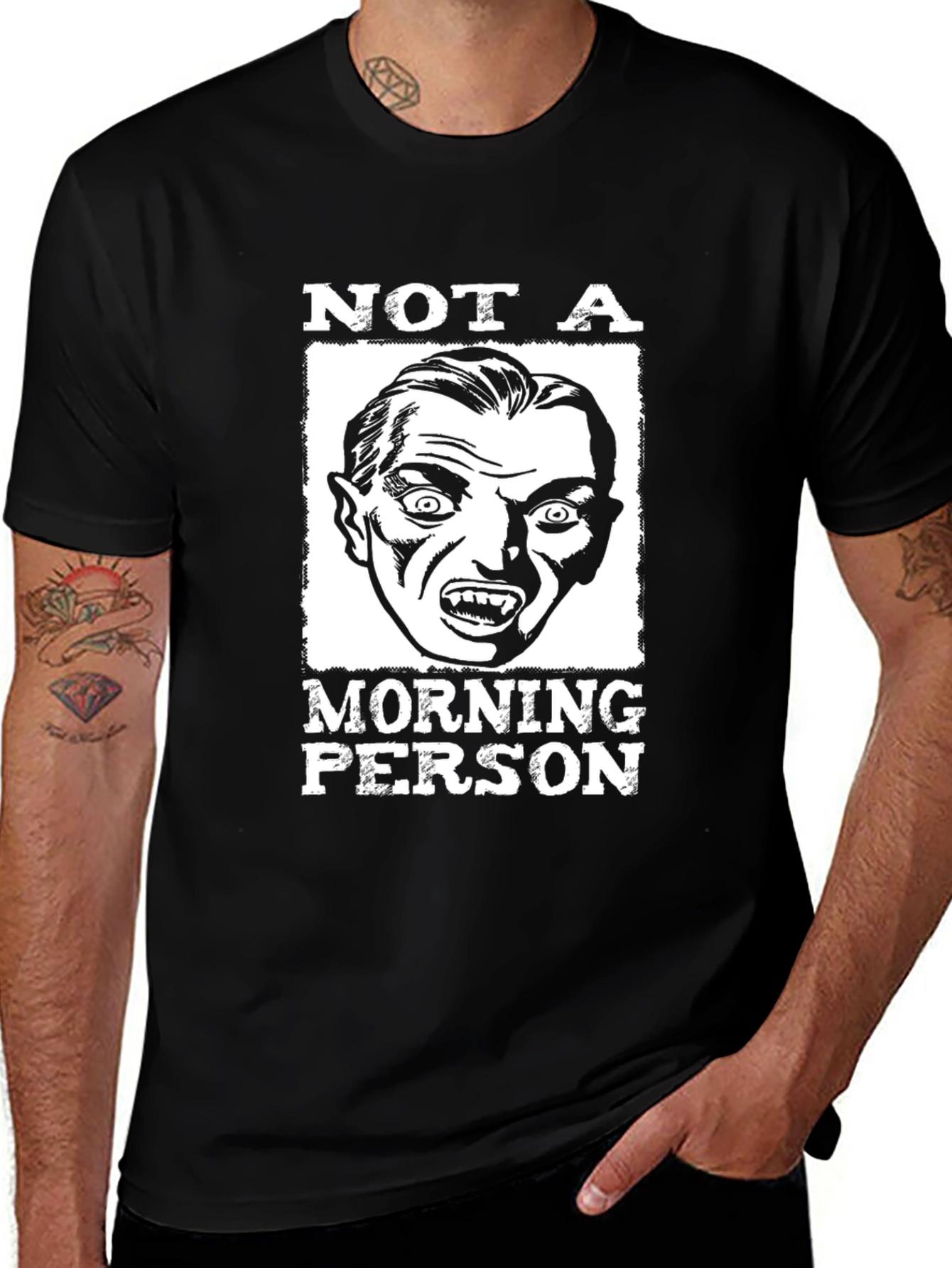 Not A Morning Person Vampire Graphic T-Shirt