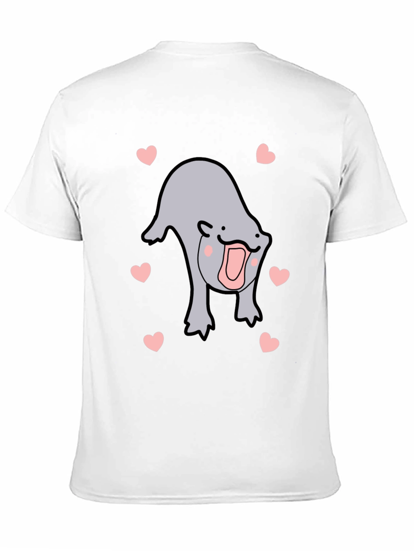 Cute Otter Heart Black T-Shirt